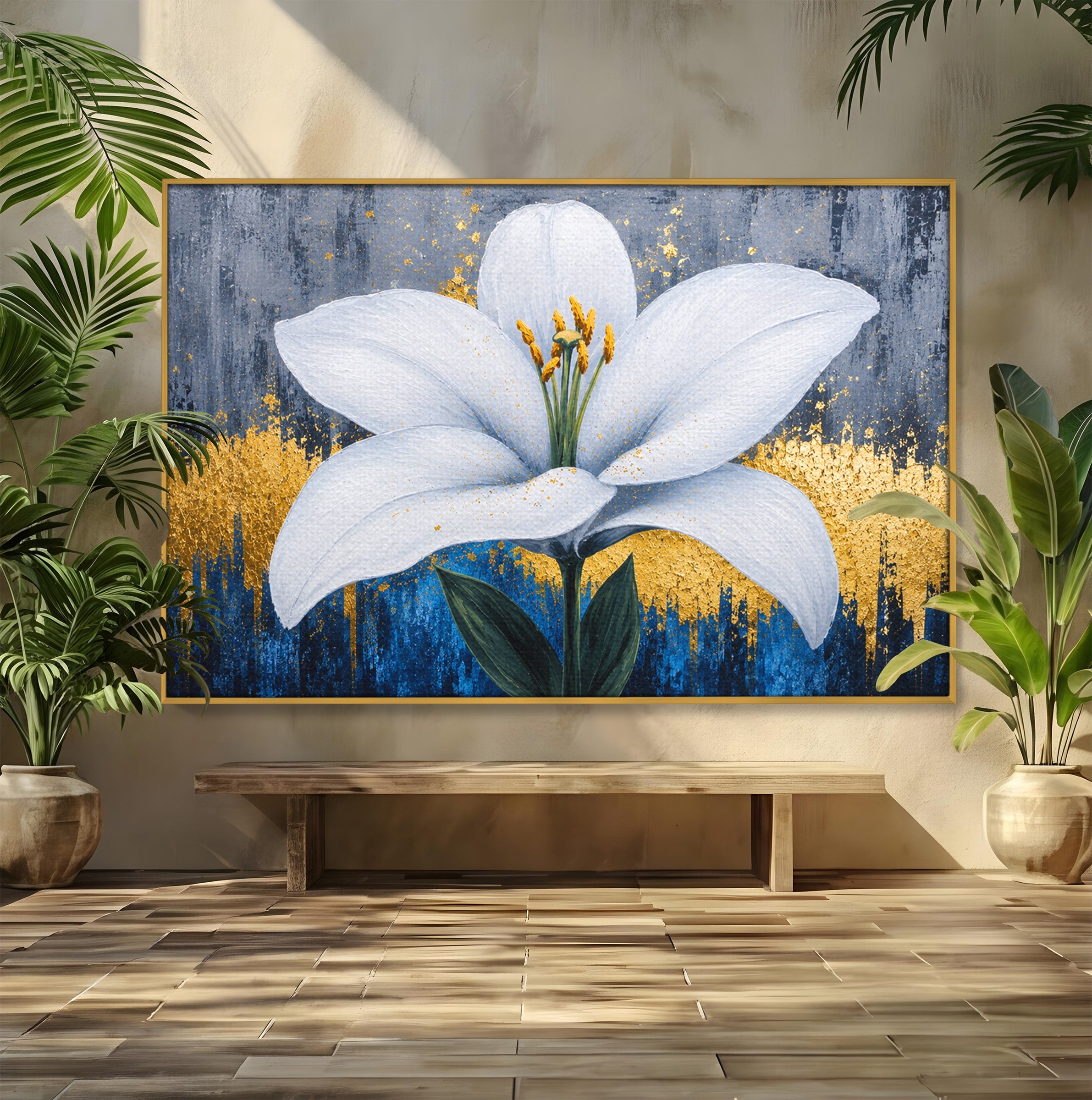 Tablou Canvas Premium LuxCanva® A1836, Floare De Crin Eleganta, Floare, Crin, Eleganta, Living, Dormitor, Culori Vibrante