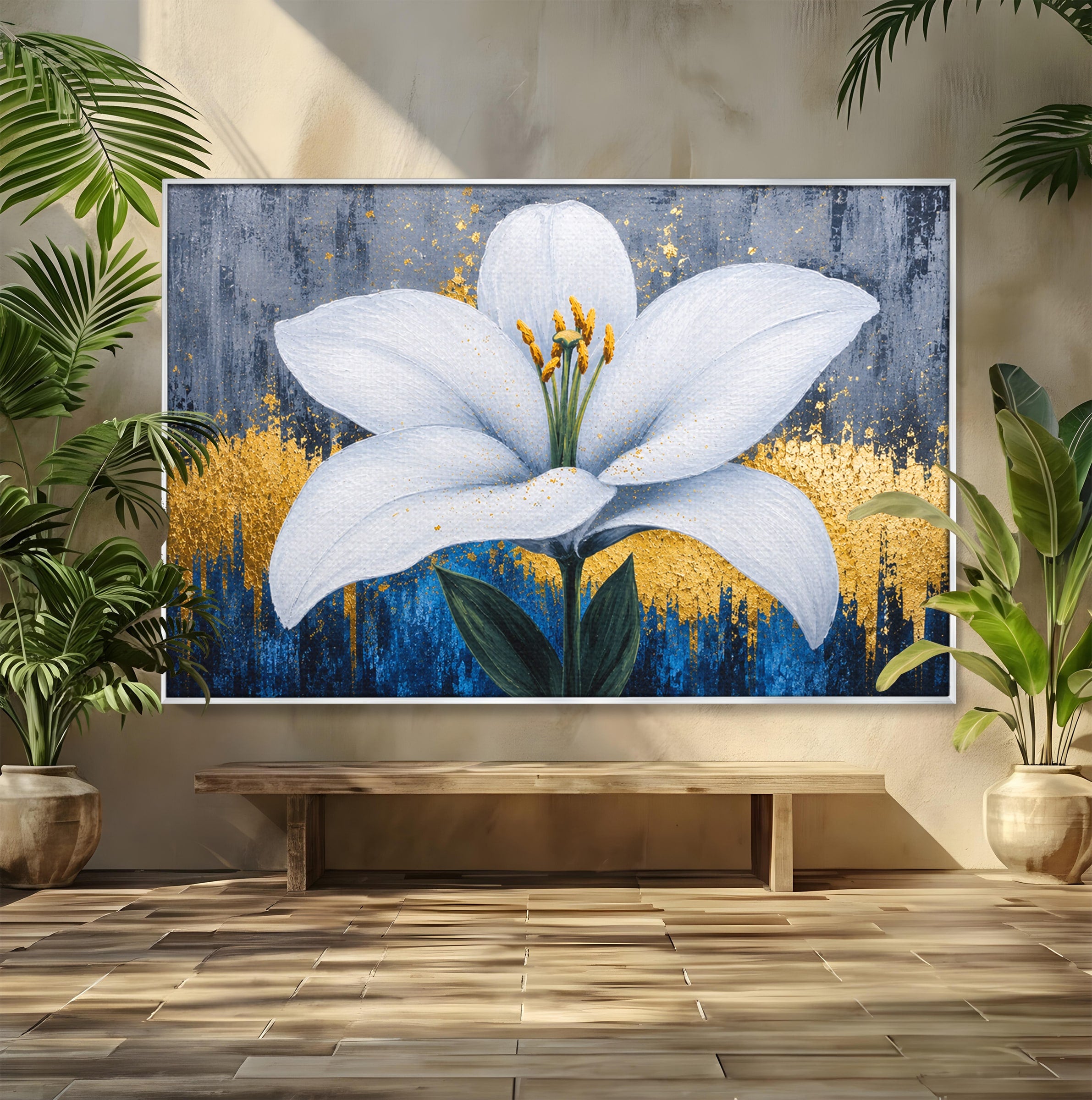 Tablou Canvas Premium LuxCanva® A1836, Floare De Crin Eleganta, Floare, Crin, Eleganta, Living, Dormitor, Culori Vibrante
