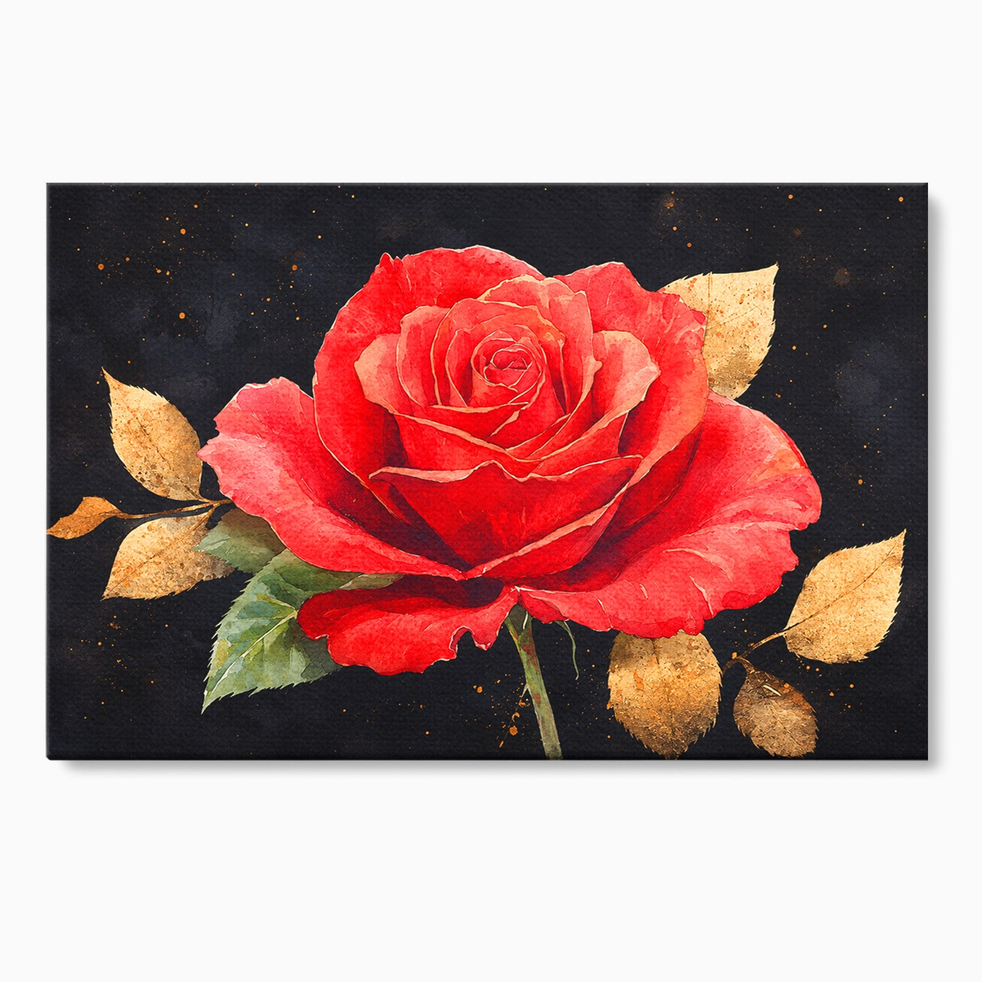 Tablou Canvas Premium LuxCanva® A1837, Trandafir Rosu Regal, Trandafir, Floral, Eleganta, Romantic, Dormitor, Culori Vibrante