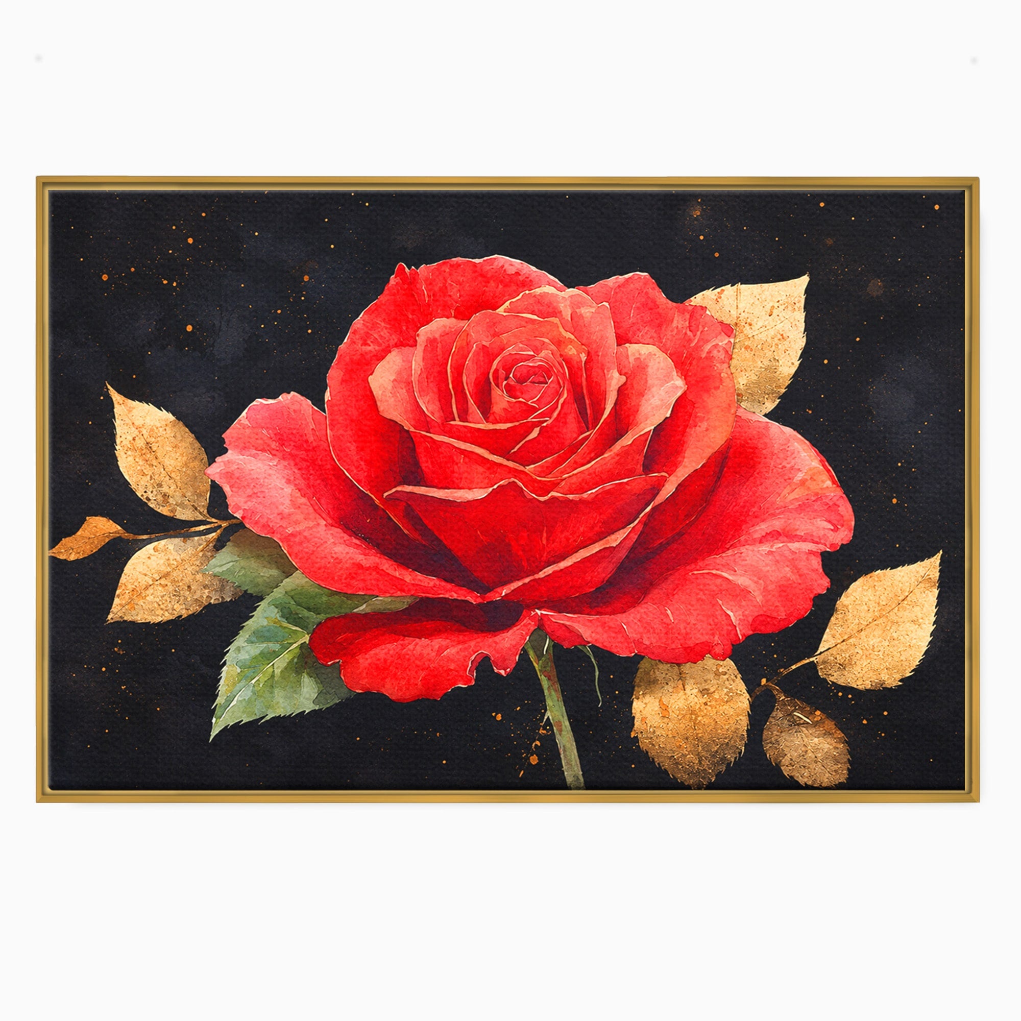 Tablou Canvas Premium LuxCanva® A1837, Trandafir Rosu Regal, Trandafir, Floral, Eleganta, Romantic, Dormitor, Culori Vibrante