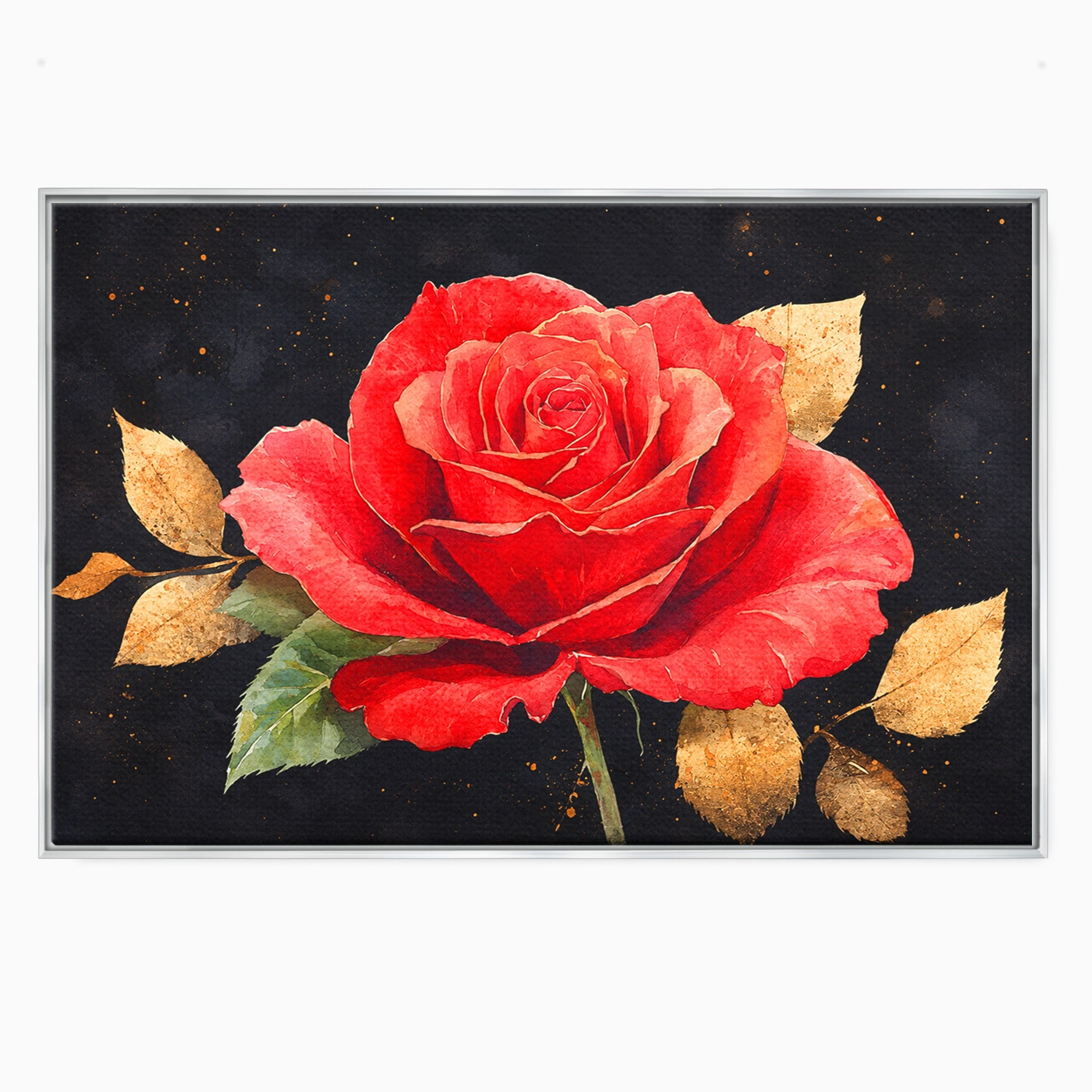 Tablou Canvas Premium LuxCanva® A1837, Trandafir Rosu Regal, Trandafir, Floral, Eleganta, Romantic, Dormitor, Culori Vibrante