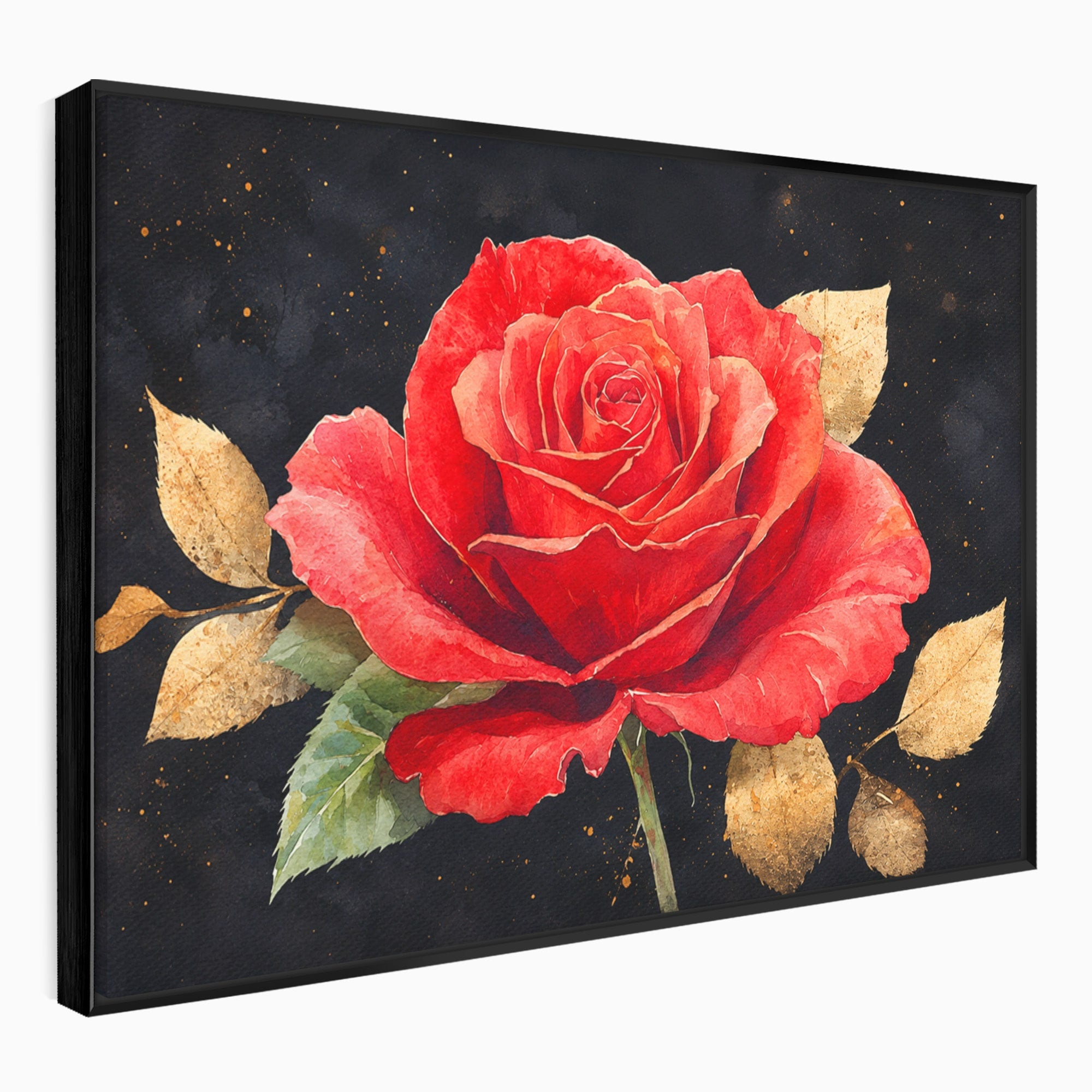 Tablou Canvas Premium LuxCanva® A1837, Trandafir Rosu Regal, Trandafir, Floral, Eleganta, Romantic, Dormitor, Culori Vibrante