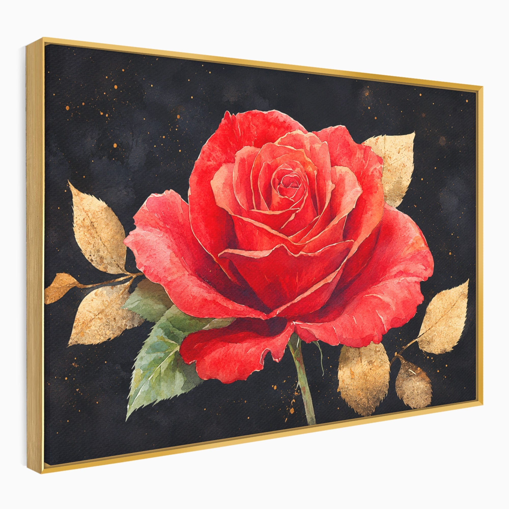 Tablou Canvas Premium LuxCanva® A1837, Trandafir Rosu Regal, Trandafir, Floral, Eleganta, Romantic, Dormitor, Culori Vibrante