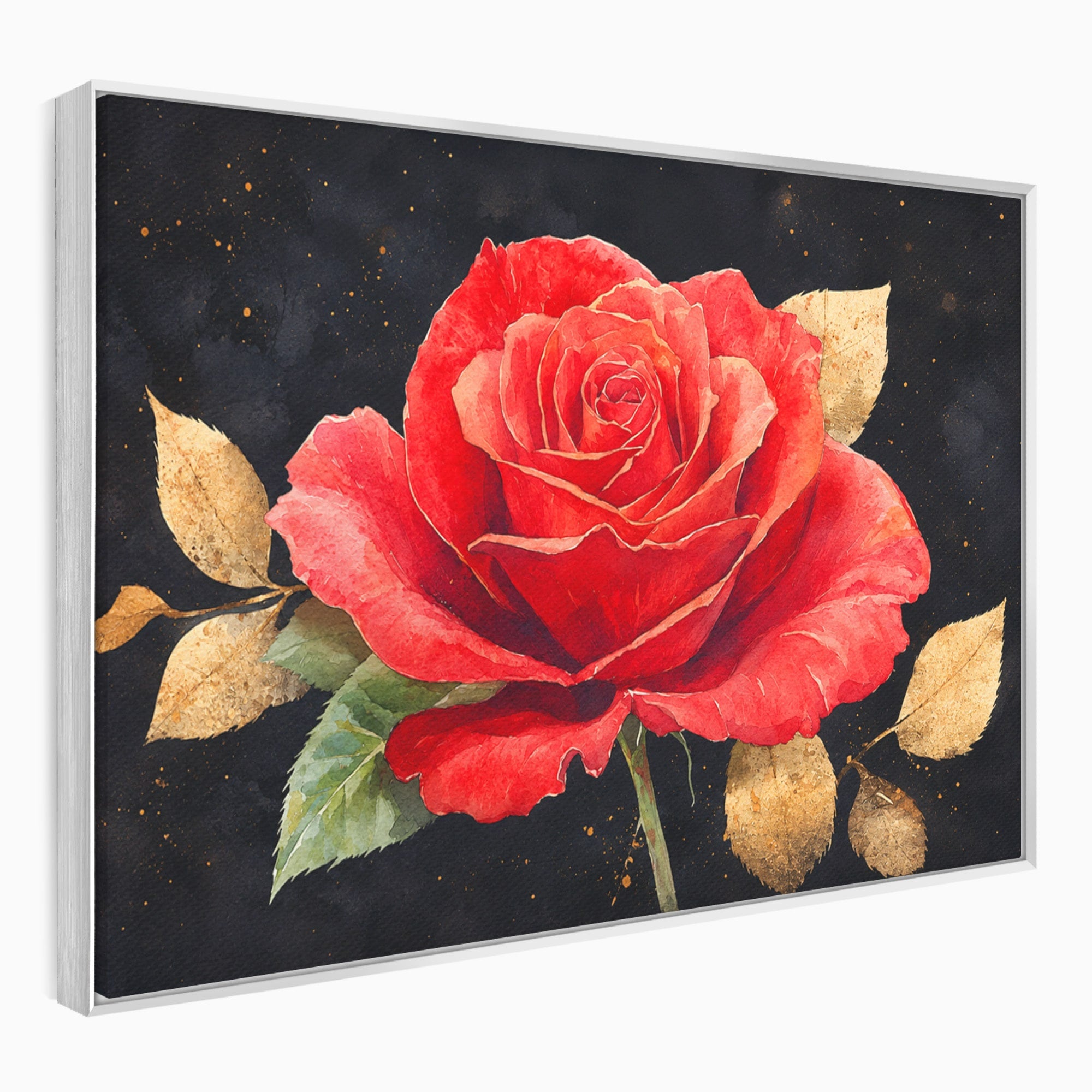 Tablou Canvas Premium LuxCanva® A1837, Trandafir Rosu Regal, Trandafir, Floral, Eleganta, Romantic, Dormitor, Culori Vibrante