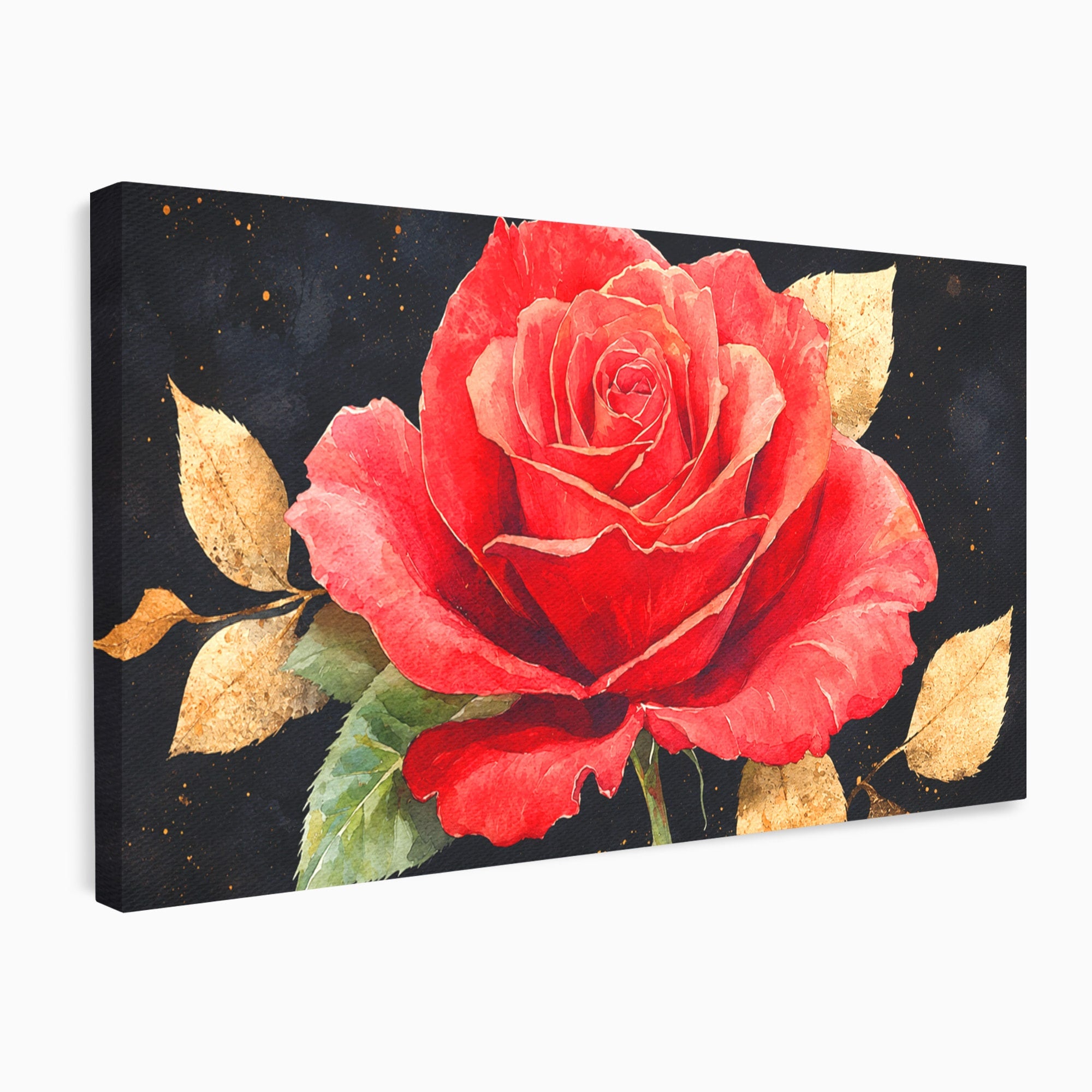 Tablou Canvas Premium LuxCanva® A1837, Trandafir Rosu Regal, Trandafir, Floral, Eleganta, Romantic, Dormitor, Culori Vibrante