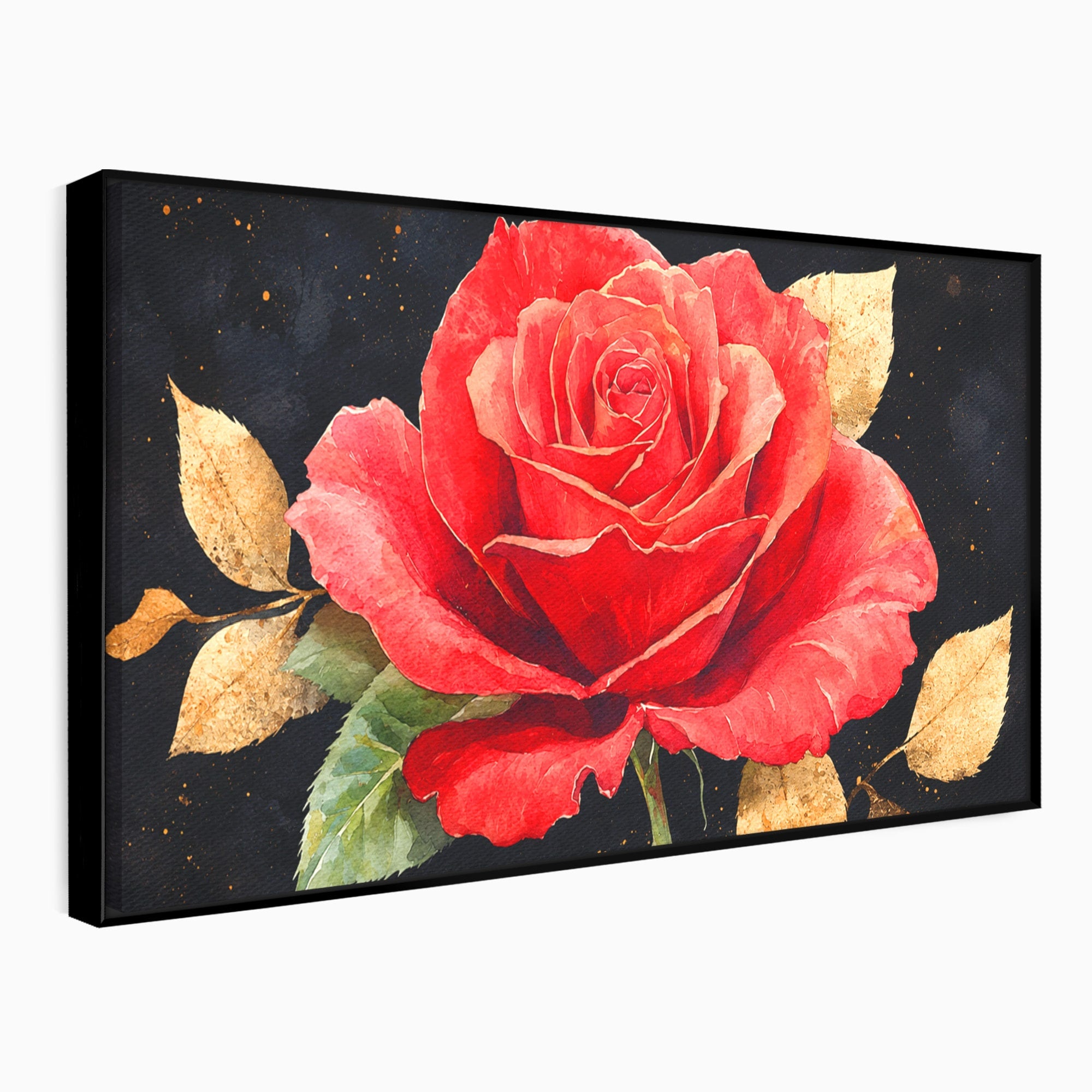 Tablou Canvas Premium LuxCanva® A1837, Trandafir Rosu Regal, Trandafir, Floral, Eleganta, Romantic, Dormitor, Culori Vibrante