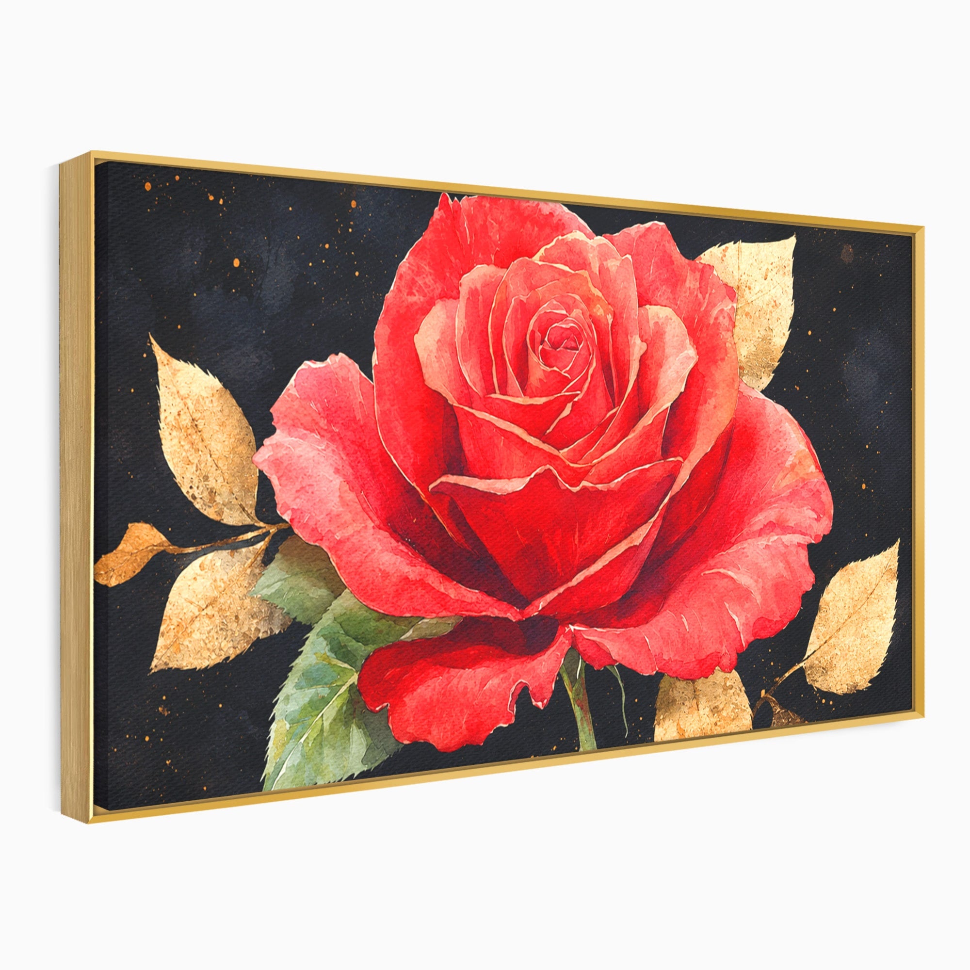 Tablou Canvas Premium LuxCanva® A1837, Trandafir Rosu Regal, Trandafir, Floral, Eleganta, Romantic, Dormitor, Culori Vibrante