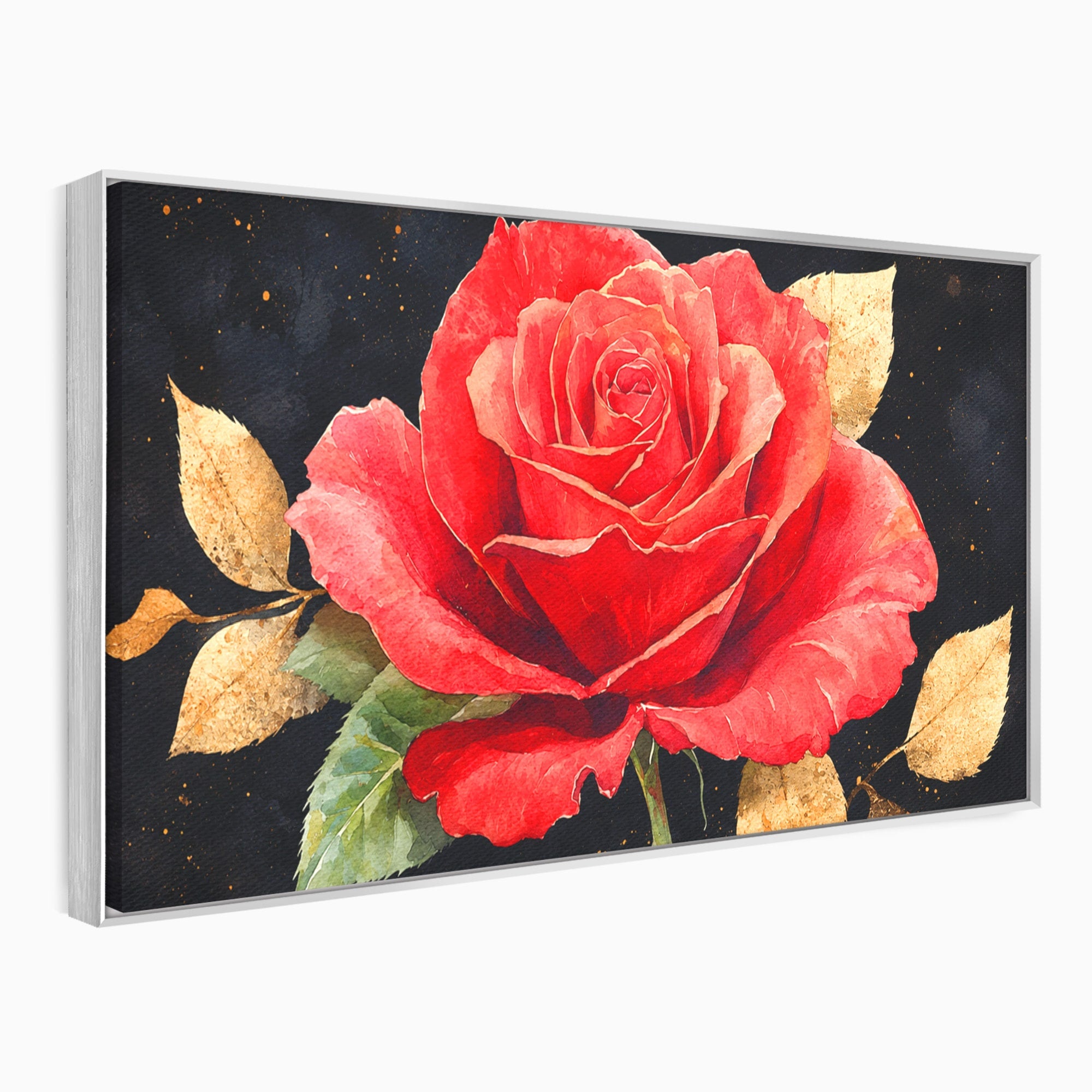 Tablou Canvas Premium LuxCanva® A1837, Trandafir Rosu Regal, Trandafir, Floral, Eleganta, Romantic, Dormitor, Culori Vibrante
