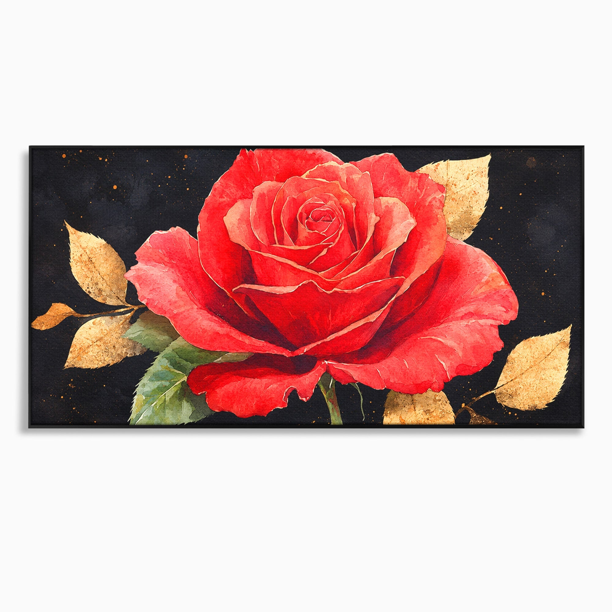 Tablou Canvas Premium LuxCanva® A1837, Trandafir Rosu Regal, Trandafir, Floral, Eleganta, Romantic, Dormitor, Culori Vibrante