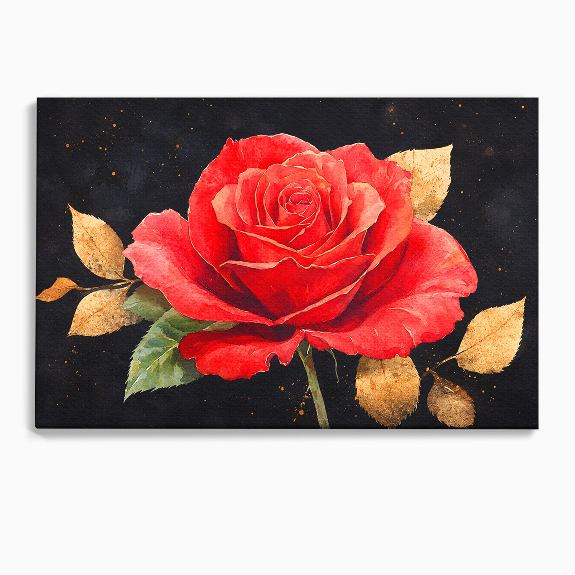 Tablou Canvas Premium LuxCanva® A1837, Trandafir Rosu Regal, Trandafir, Floral, Eleganta, Romantic, Dormitor, Culori Vibrante