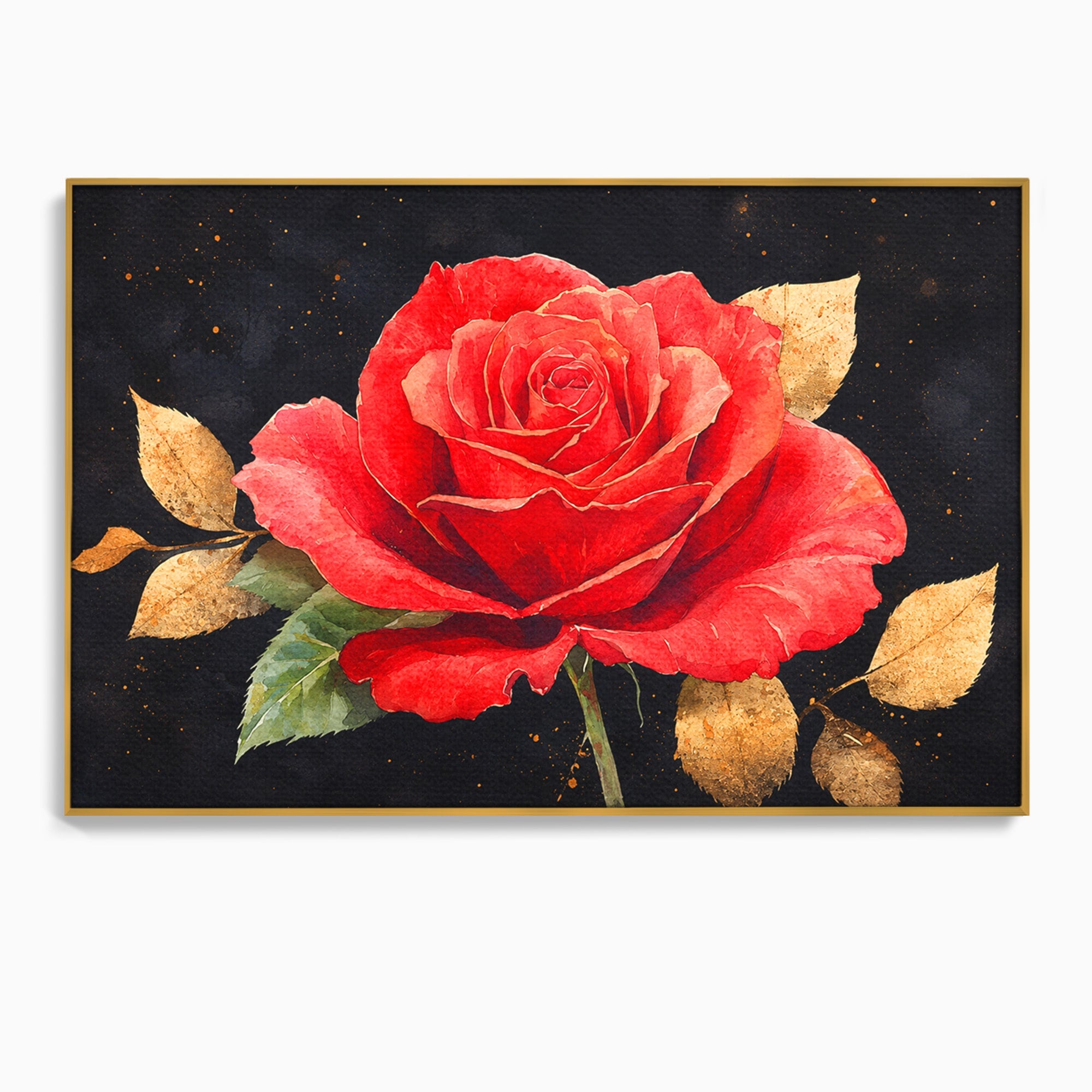 Tablou Canvas Premium LuxCanva® A1837, Trandafir Rosu Regal, Trandafir, Floral, Eleganta, Romantic, Dormitor, Culori Vibrante