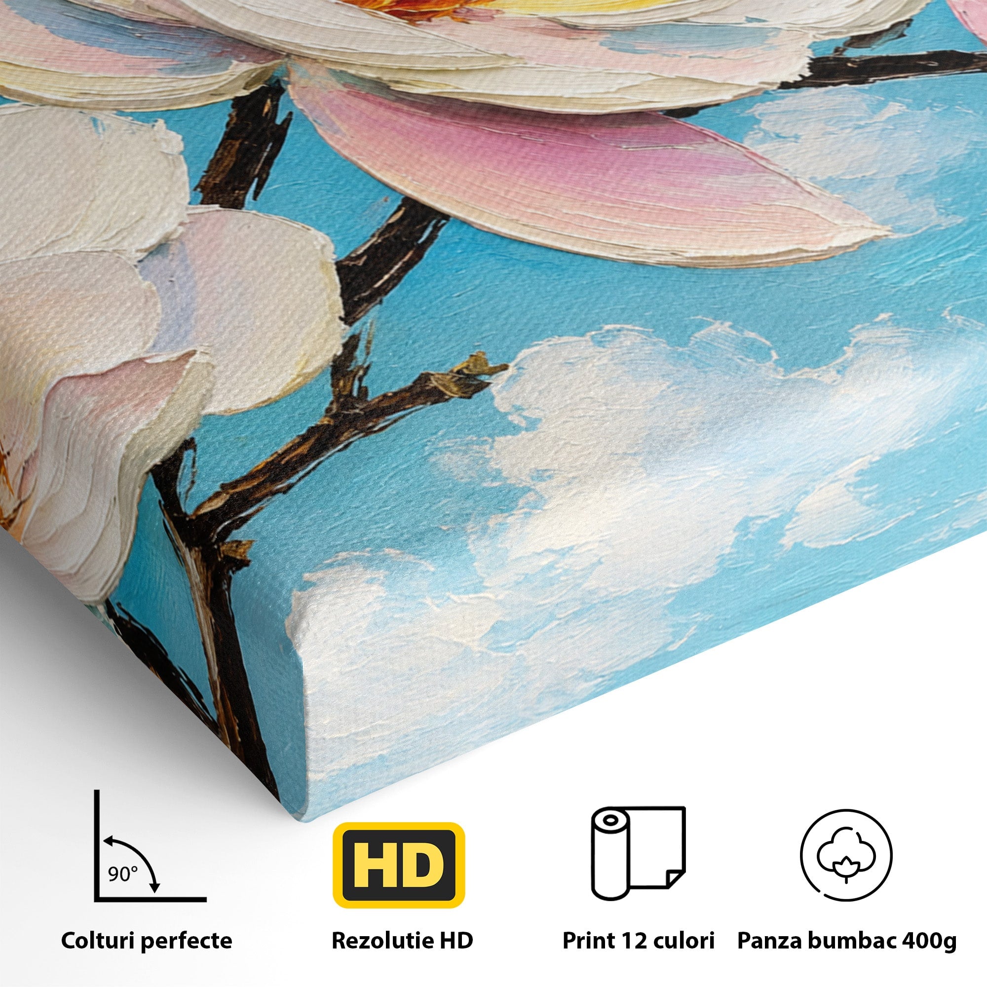 Tablou Canvas Premium LuxCanva® A1839, Magnolii In Floare, Magnolii, Flori, Primavara, Natura, Living, Dormitor, Culori Vibrante
