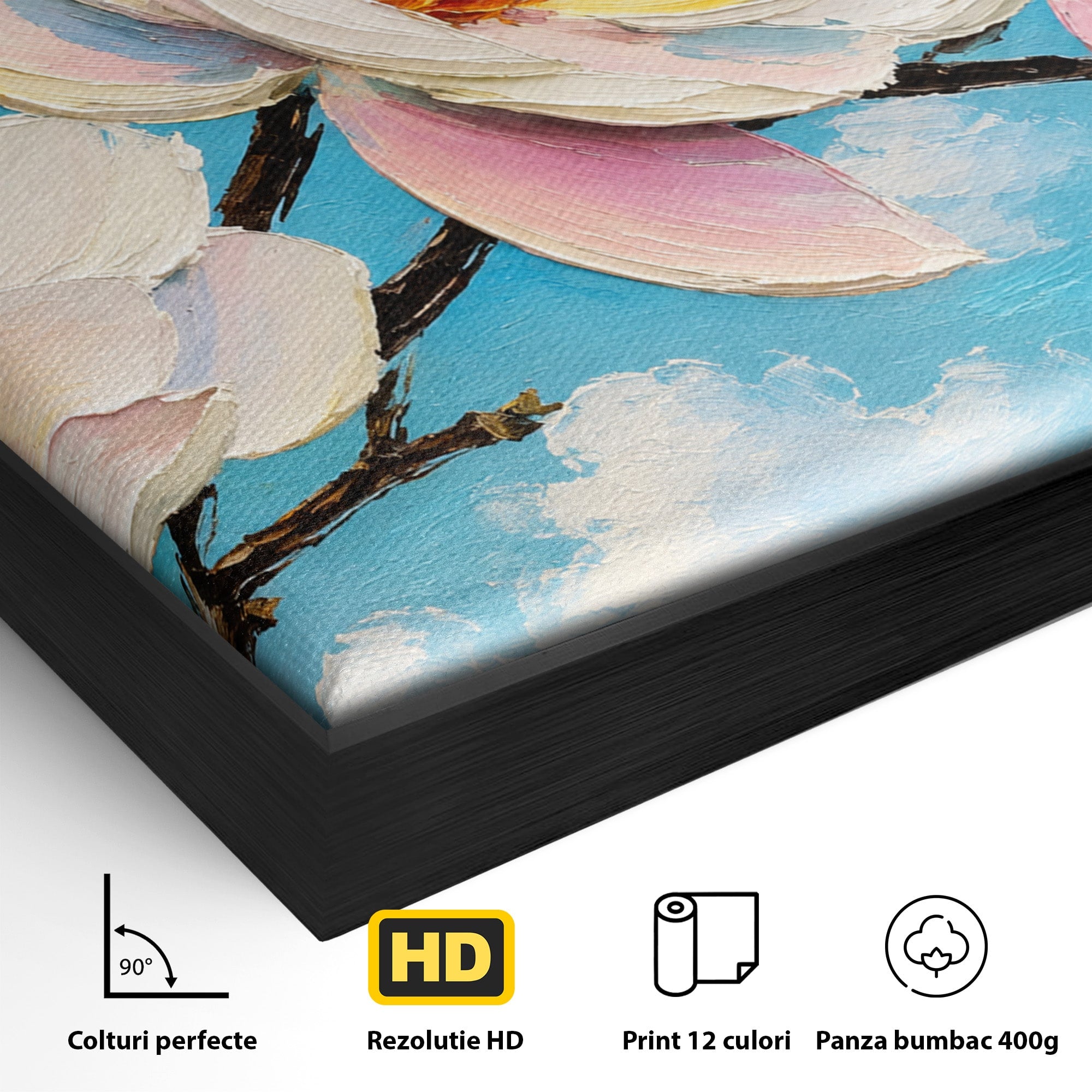 Tablou Canvas Premium LuxCanva® A1839, Magnolii In Floare, Magnolii, Flori, Primavara, Natura, Living, Dormitor, Culori Vibrante