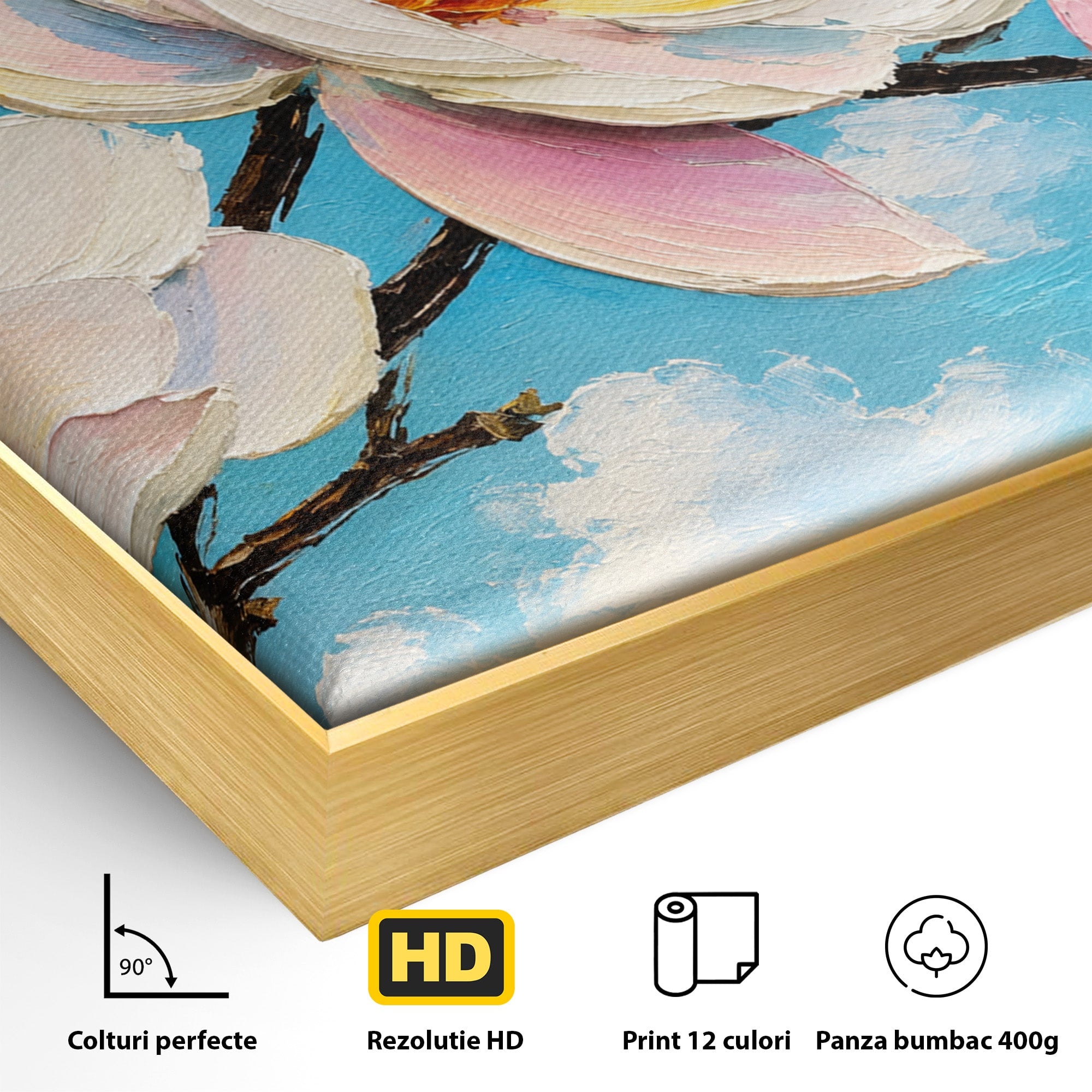 Tablou Canvas Premium LuxCanva® A1839, Magnolii In Floare, Magnolii, Flori, Primavara, Natura, Living, Dormitor, Culori Vibrante