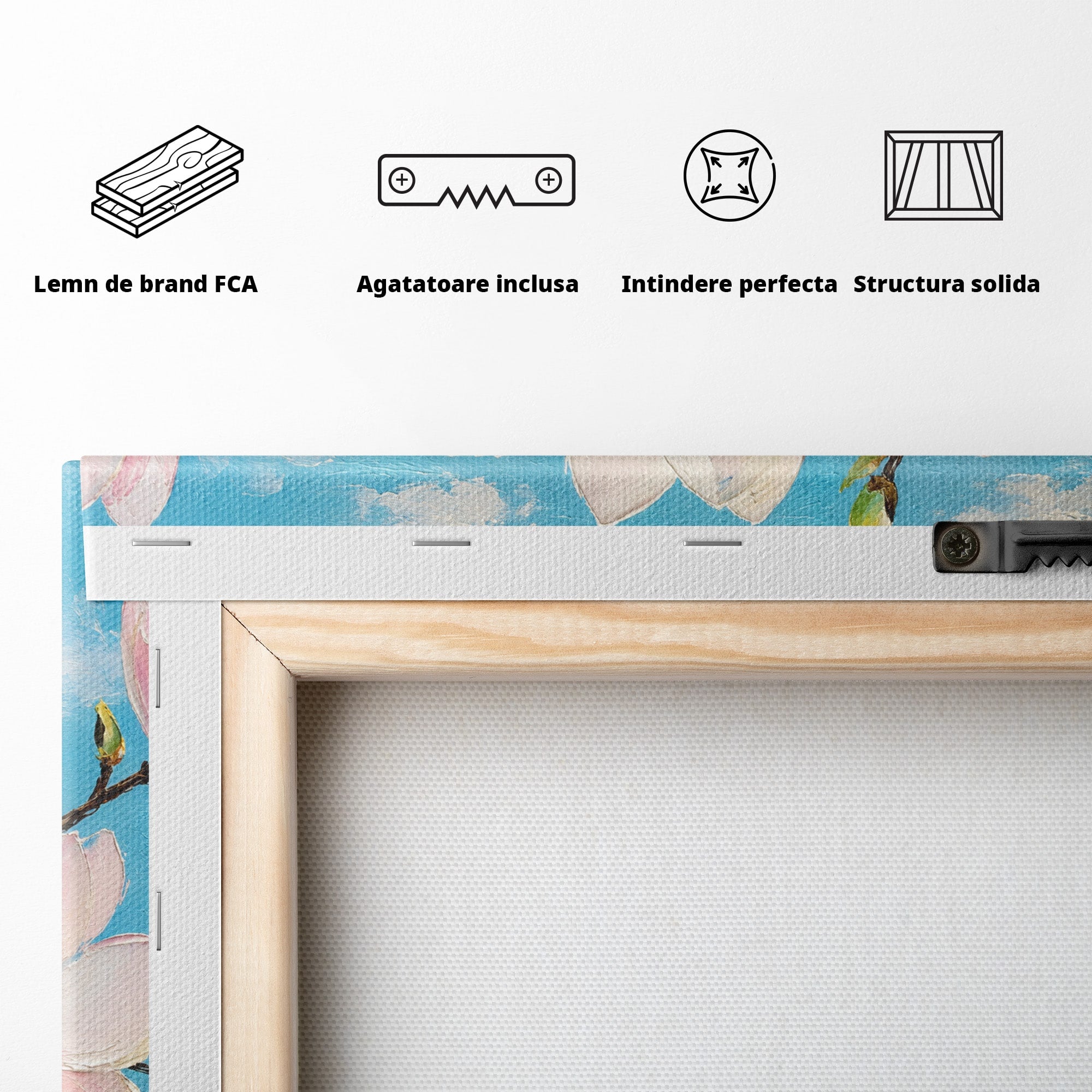 Tablou Canvas Premium LuxCanva® A1839, Magnolii In Floare, Magnolii, Flori, Primavara, Natura, Living, Dormitor, Culori Vibrante