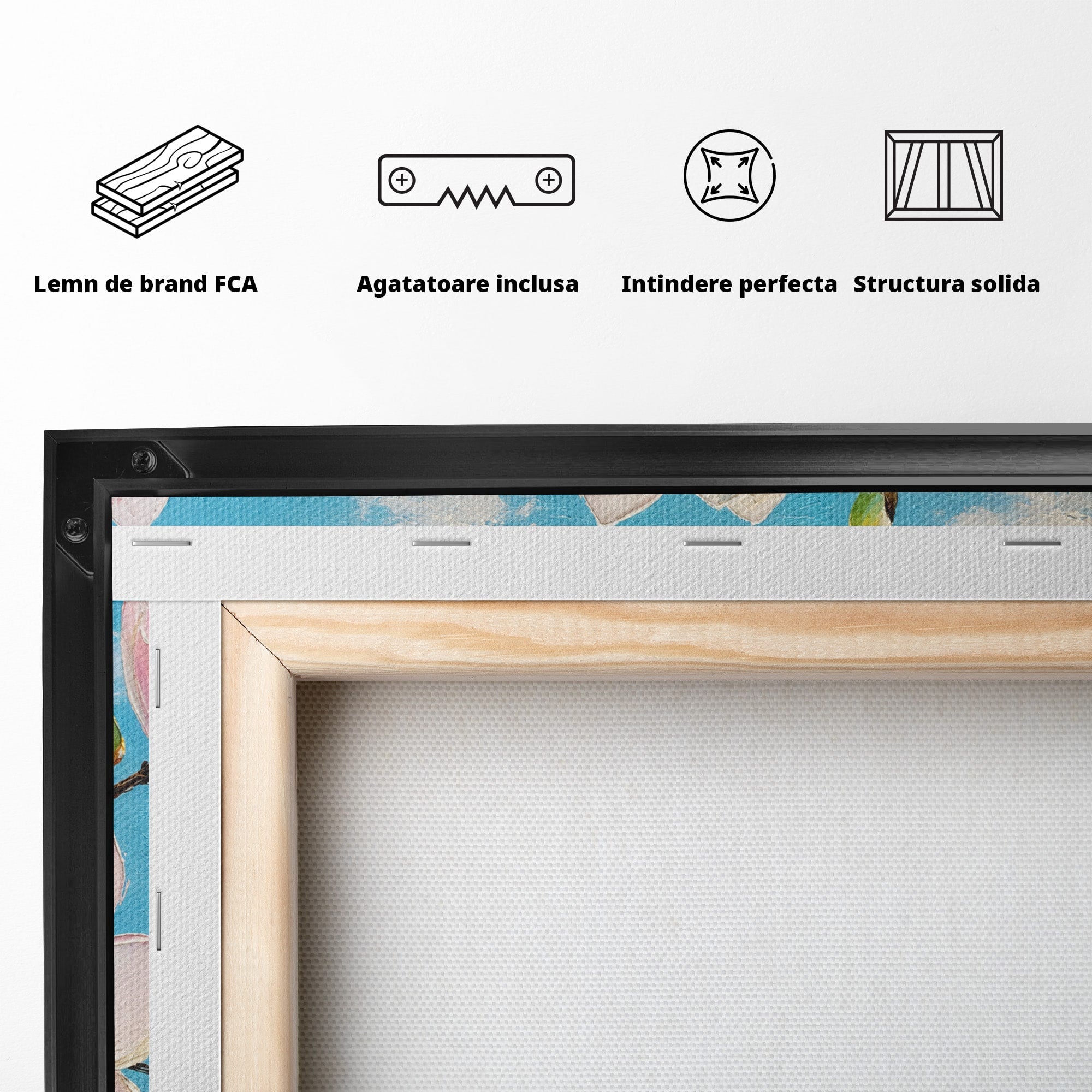 Tablou Canvas Premium LuxCanva® A1839, Magnolii In Floare, Magnolii, Flori, Primavara, Natura, Living, Dormitor, Culori Vibrante