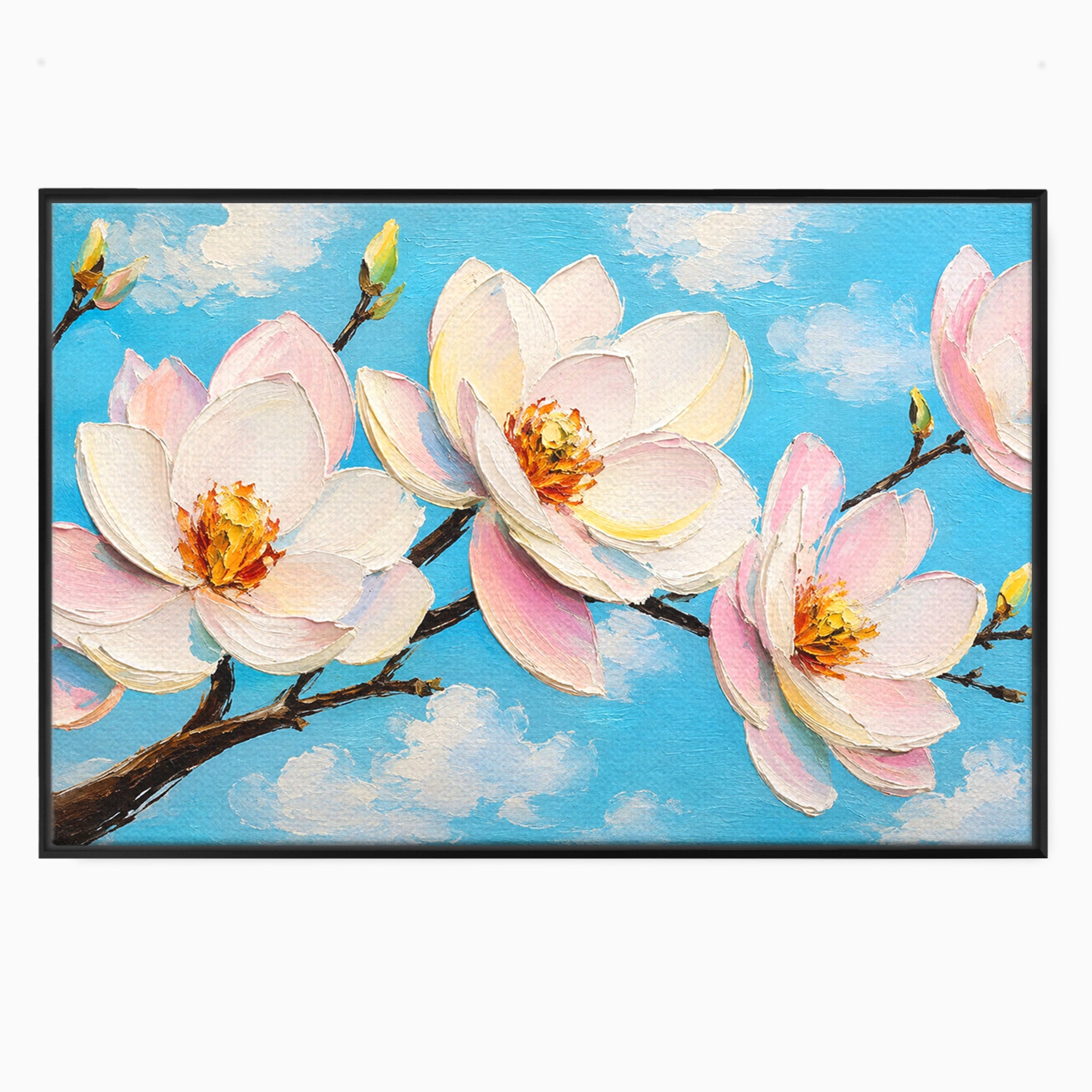 Tablou Canvas Premium LuxCanva® A1839, Magnolii In Floare, Magnolii, Flori, Primavara, Natura, Living, Dormitor, Culori Vibrante