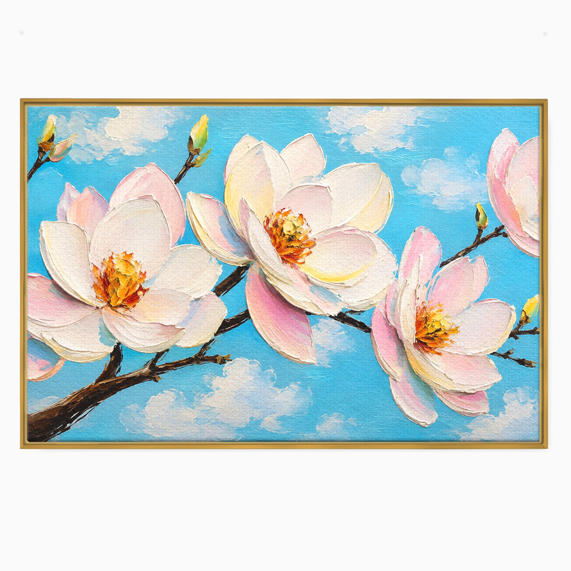 Tablou Canvas Premium LuxCanva® A1839, Magnolii In Floare, Magnolii, Flori, Primavara, Natura, Living, Dormitor, Culori Vibrante