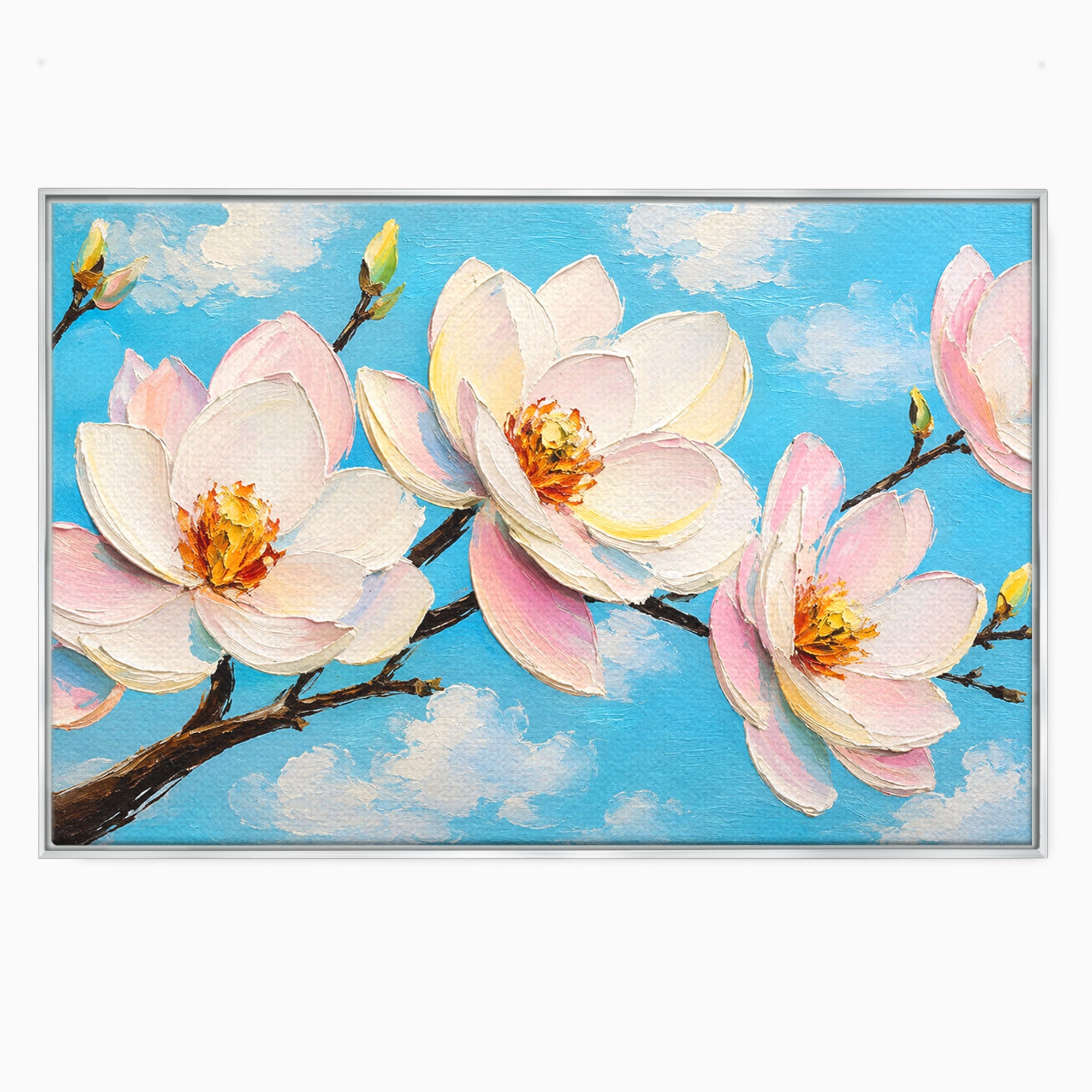 Tablou Canvas Premium LuxCanva® A1839, Magnolii In Floare, Magnolii, Flori, Primavara, Natura, Living, Dormitor, Culori Vibrante