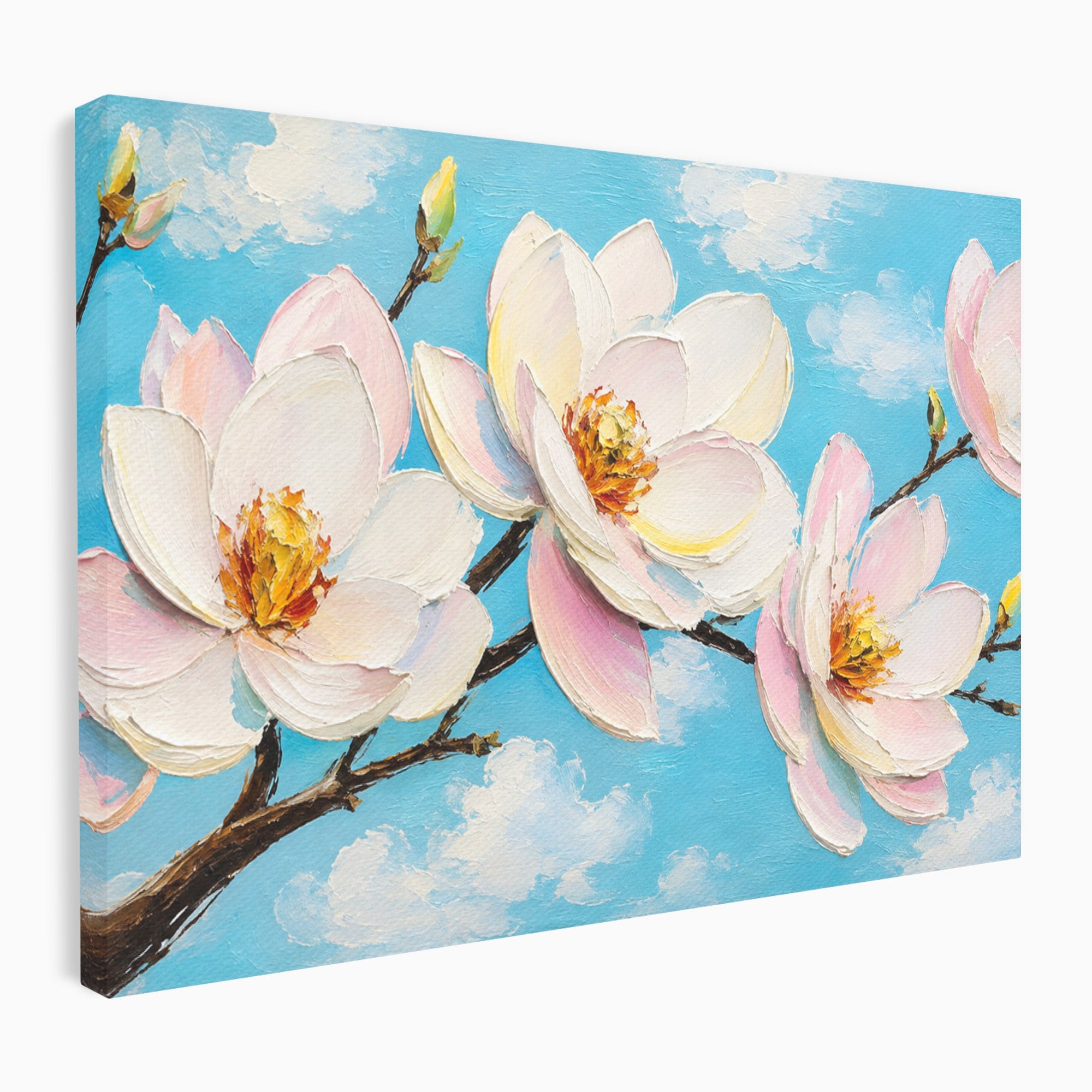 Tablou Canvas Premium LuxCanva® A1839, Magnolii In Floare, Magnolii, Flori, Primavara, Natura, Living, Dormitor, Culori Vibrante