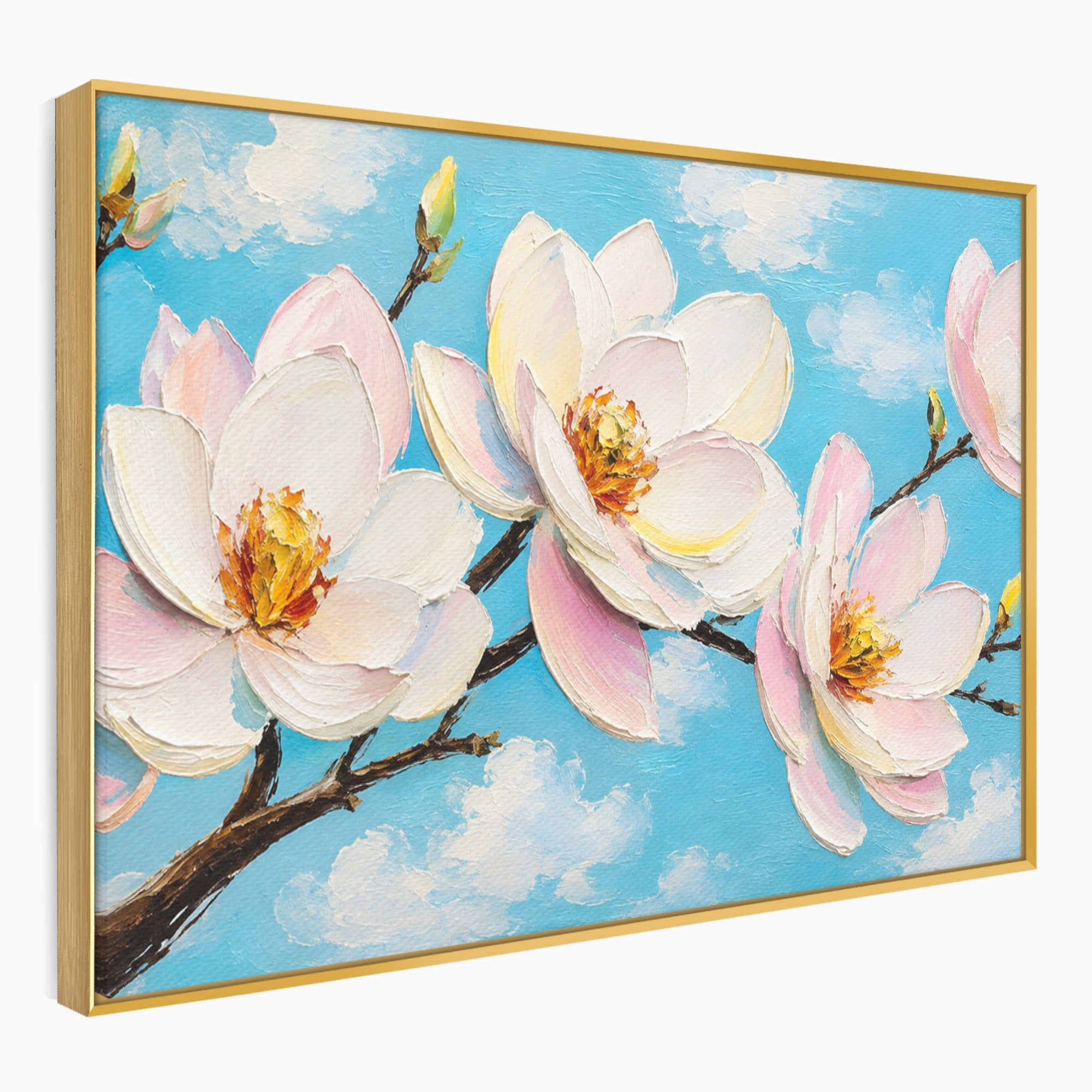 Tablou Canvas Premium LuxCanva® A1839, Magnolii In Floare, Magnolii, Flori, Primavara, Natura, Living, Dormitor, Culori Vibrante