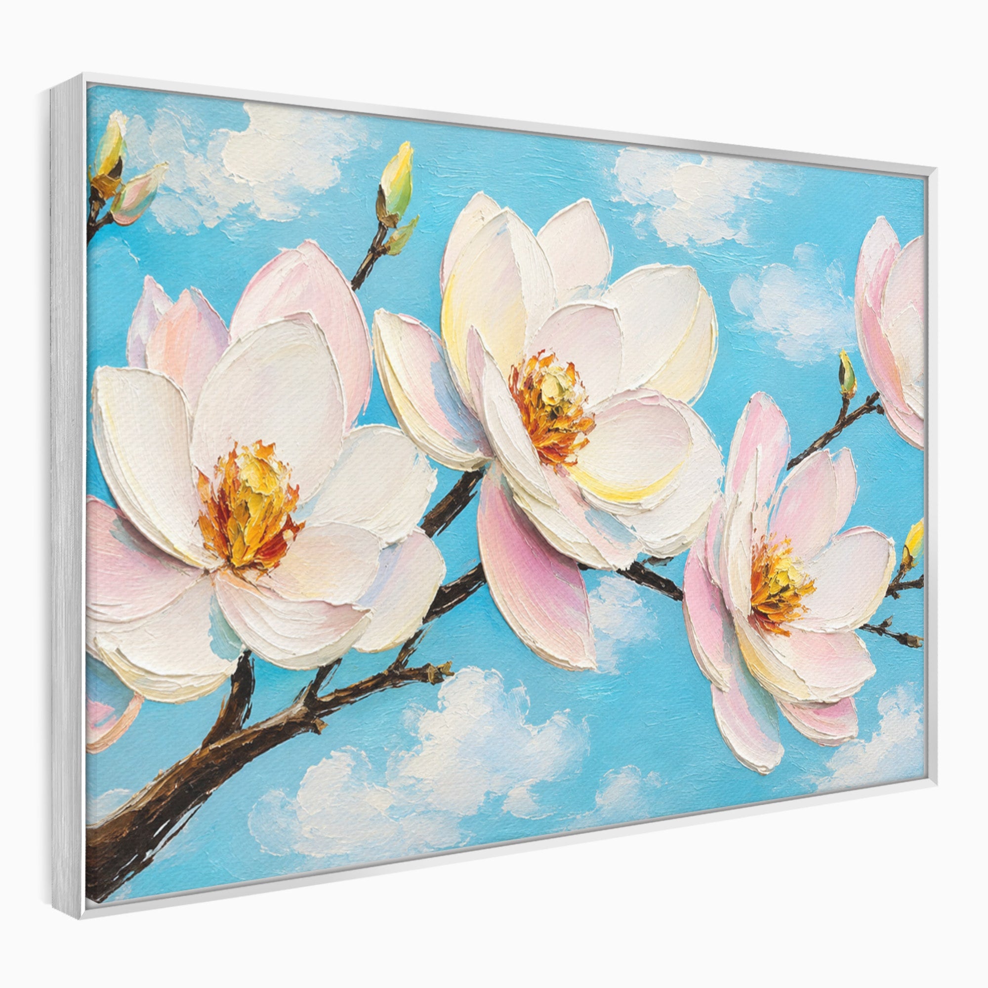 Tablou Canvas Premium LuxCanva® A1839, Magnolii In Floare, Magnolii, Flori, Primavara, Natura, Living, Dormitor, Culori Vibrante