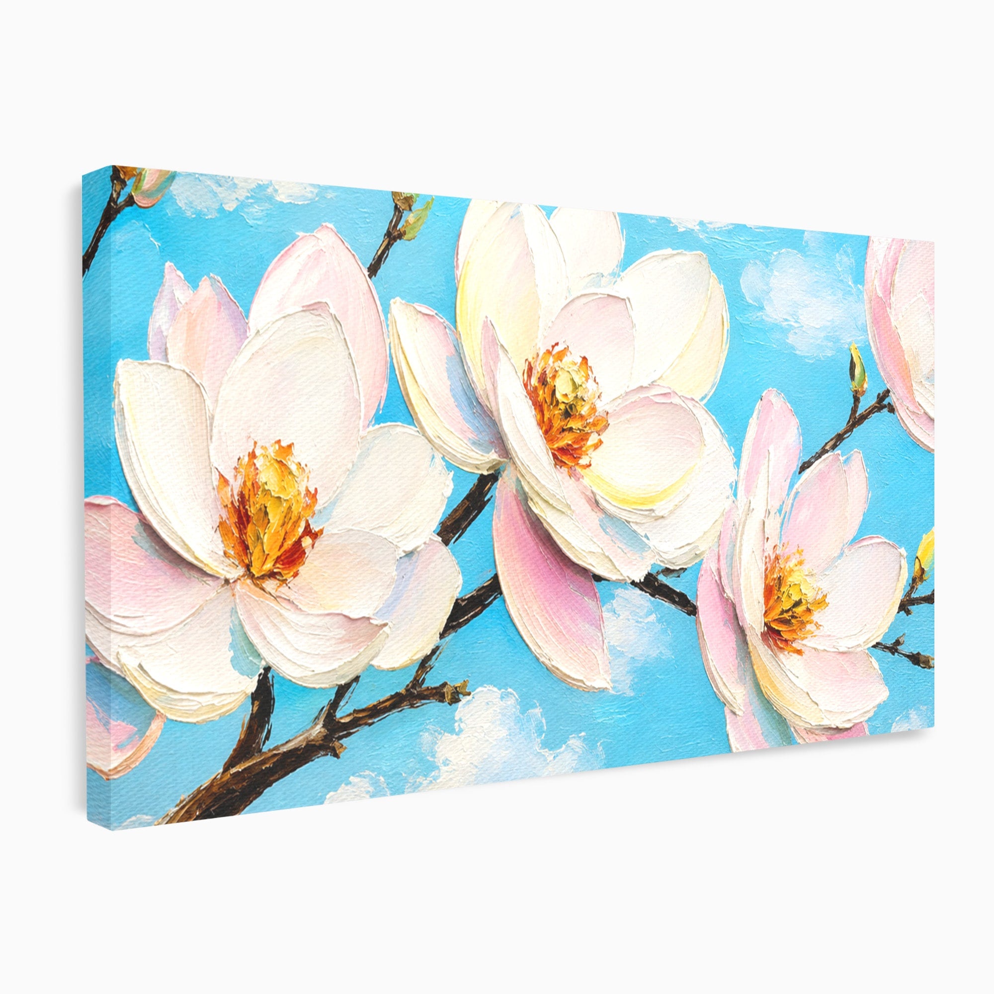 Tablou Canvas Premium LuxCanva® A1839, Magnolii In Floare, Magnolii, Flori, Primavara, Natura, Living, Dormitor, Culori Vibrante