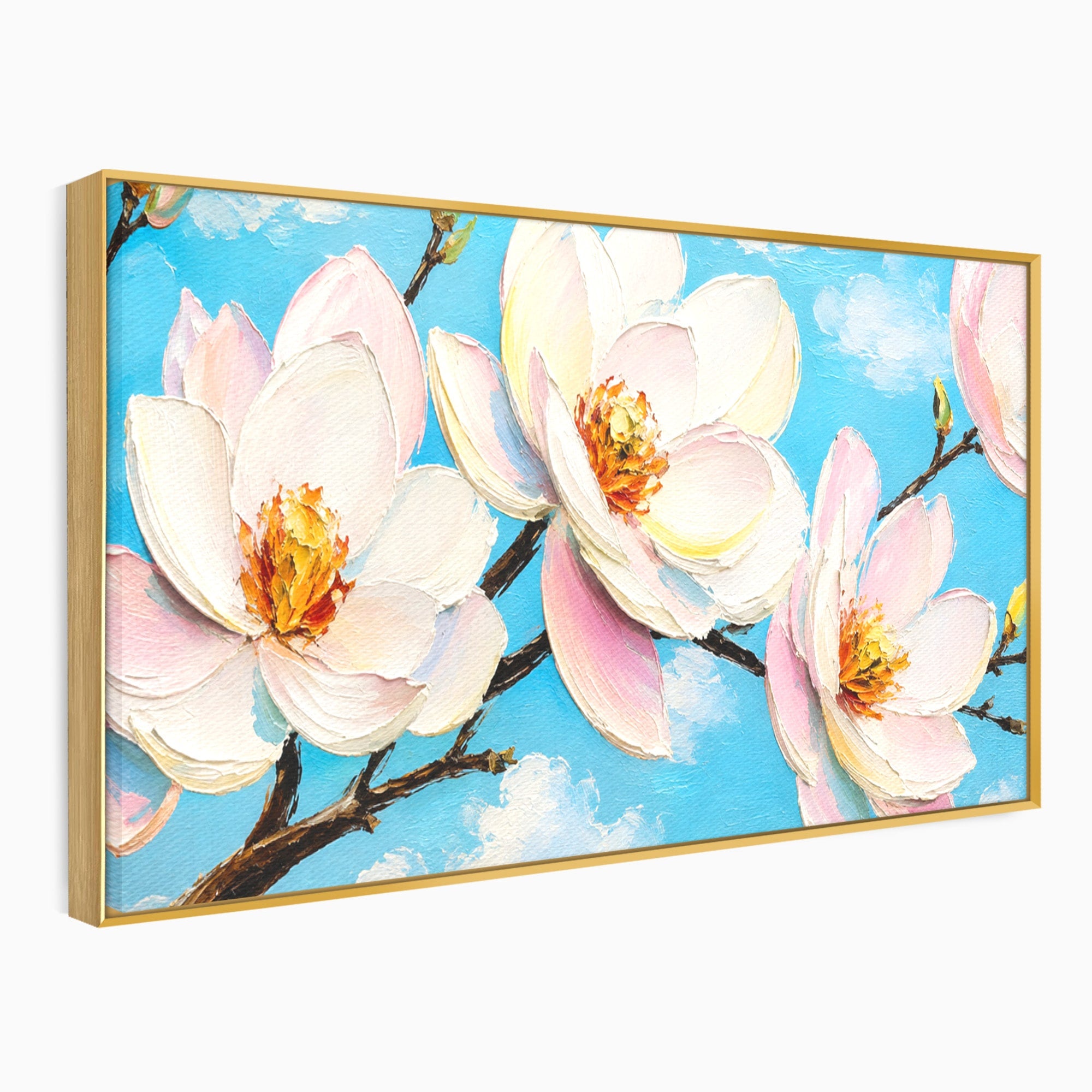 Tablou Canvas Premium LuxCanva® A1839, Magnolii In Floare, Magnolii, Flori, Primavara, Natura, Living, Dormitor, Culori Vibrante