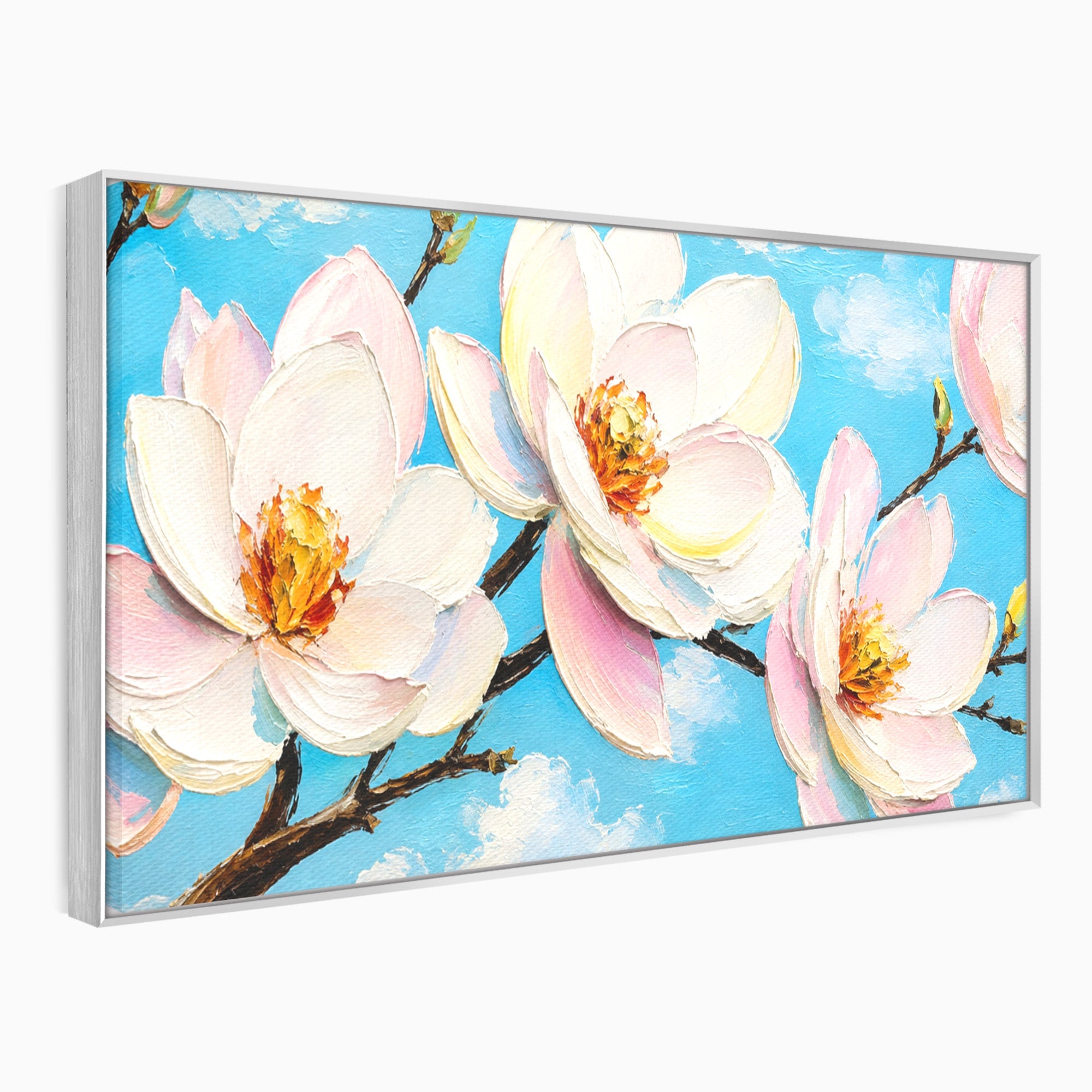 Tablou Canvas Premium LuxCanva® A1839, Magnolii In Floare, Magnolii, Flori, Primavara, Natura, Living, Dormitor, Culori Vibrante
