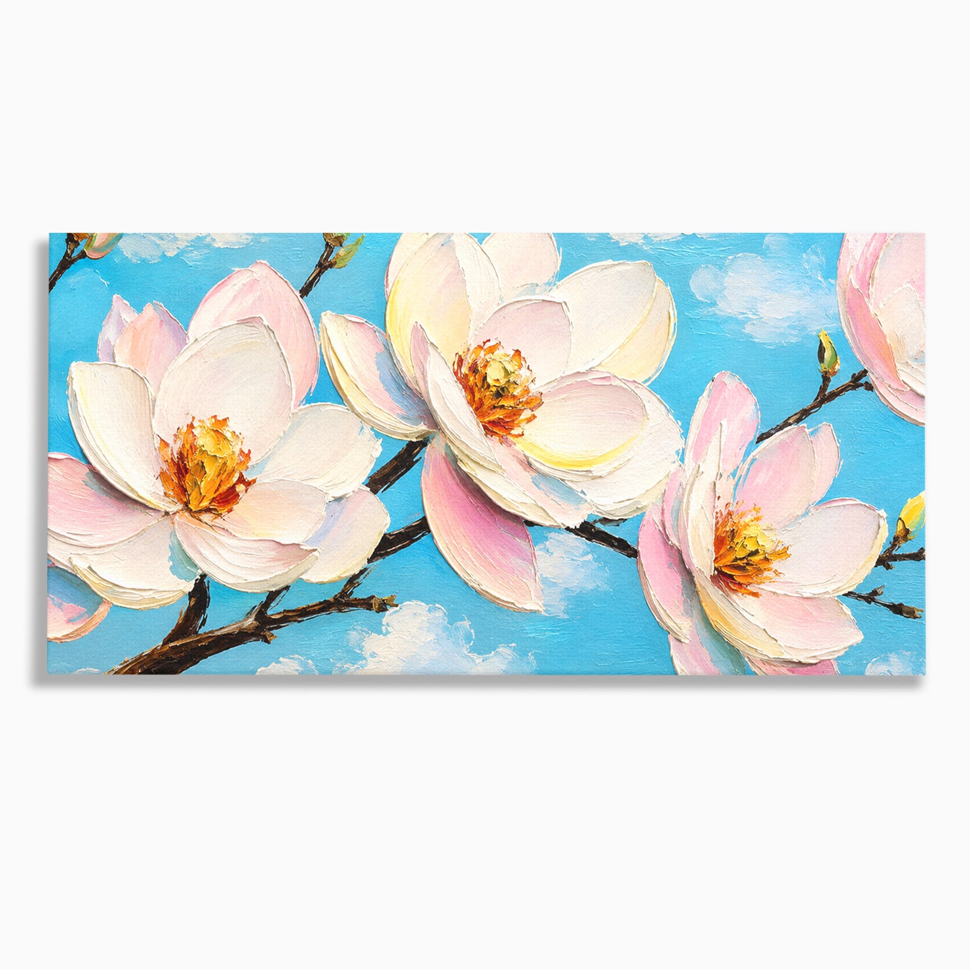 Tablou Canvas Premium LuxCanva® A1839, Magnolii In Floare, Magnolii, Flori, Primavara, Natura, Living, Dormitor, Culori Vibrante