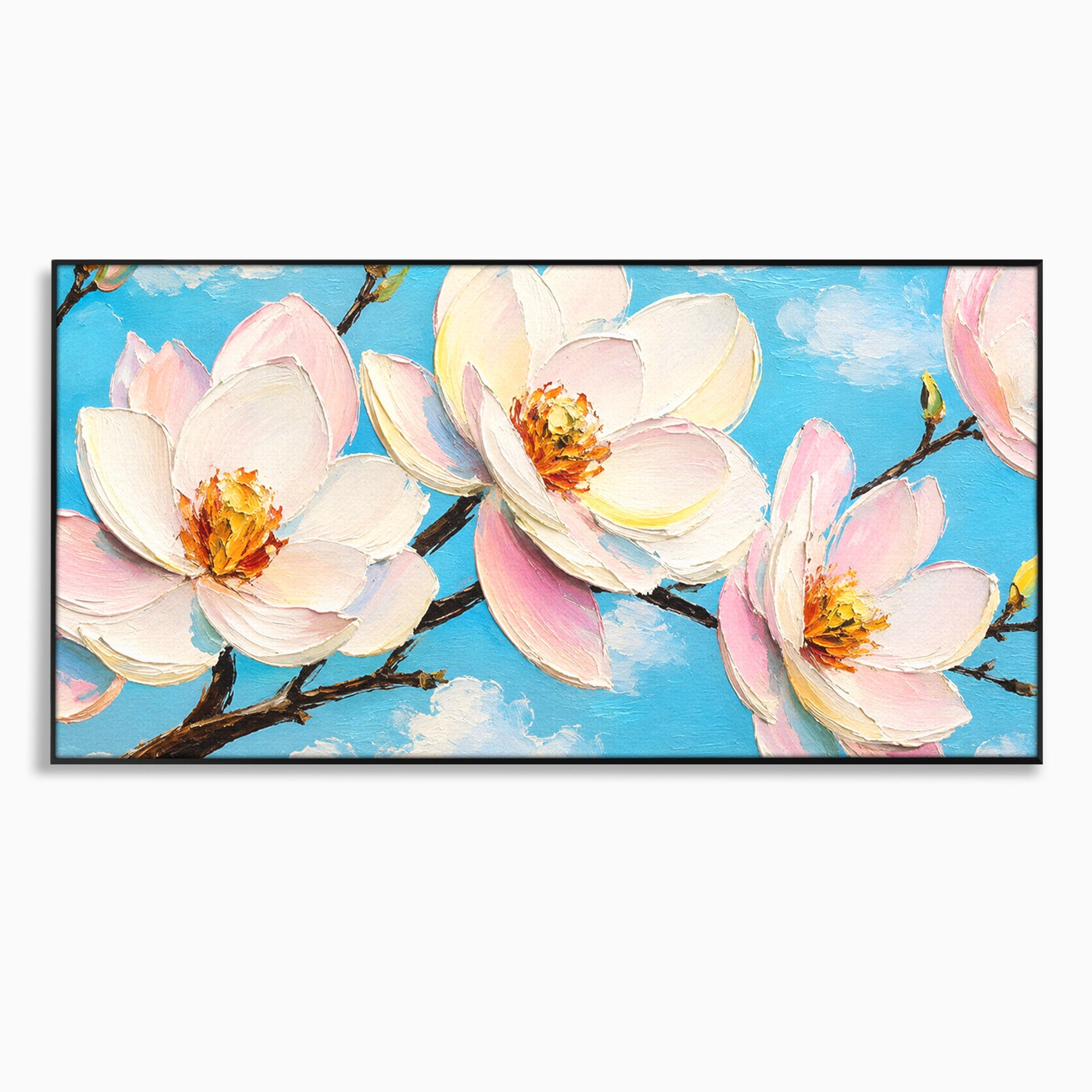 Tablou Canvas Premium LuxCanva® A1839, Magnolii In Floare, Magnolii, Flori, Primavara, Natura, Living, Dormitor, Culori Vibrante