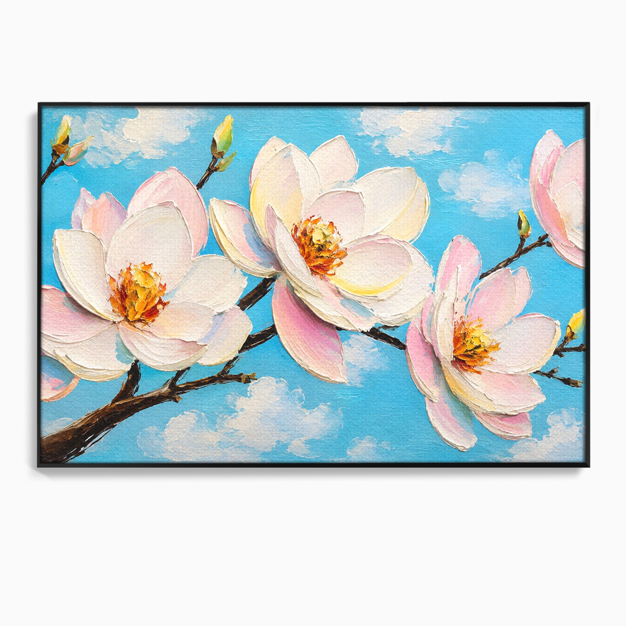 Tablou Canvas Premium LuxCanva® A1839, Magnolii In Floare, Magnolii, Flori, Primavara, Natura, Living, Dormitor, Culori Vibrante