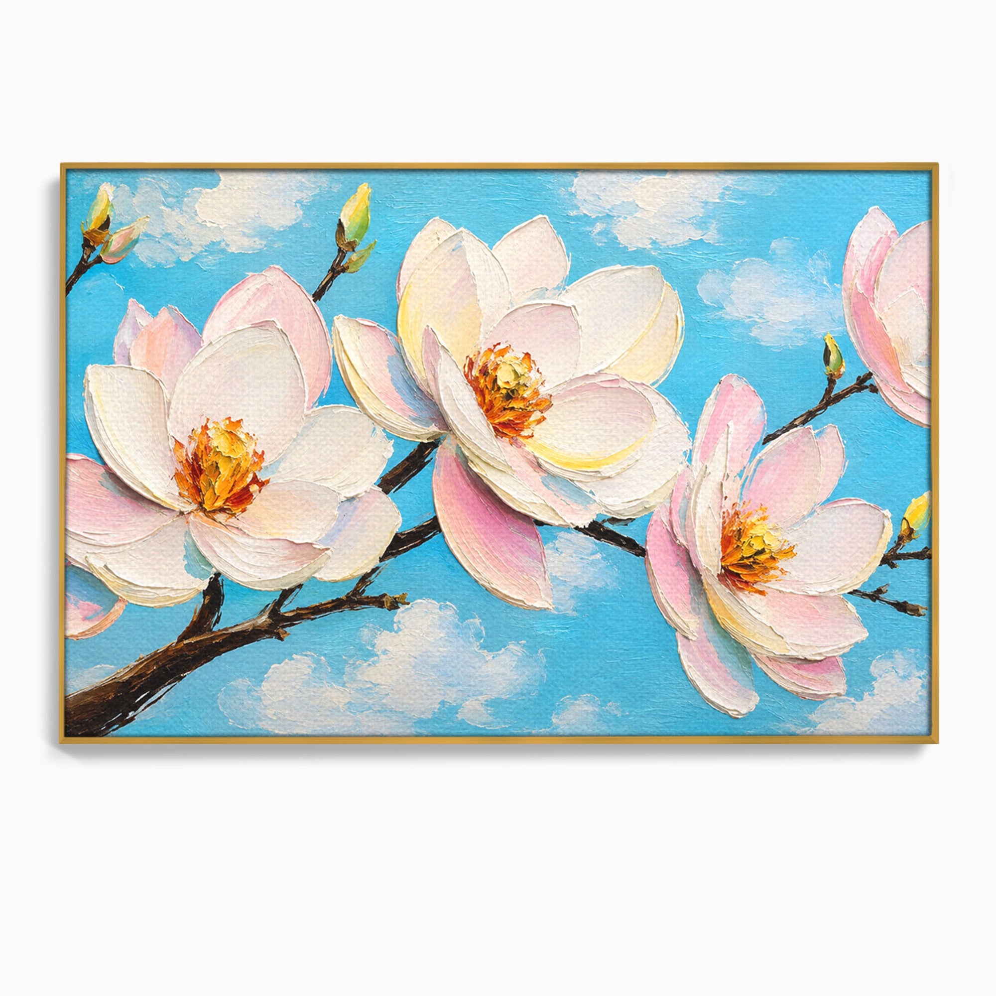 Tablou Canvas Premium LuxCanva® A1839, Magnolii In Floare, Magnolii, Flori, Primavara, Natura, Living, Dormitor, Culori Vibrante