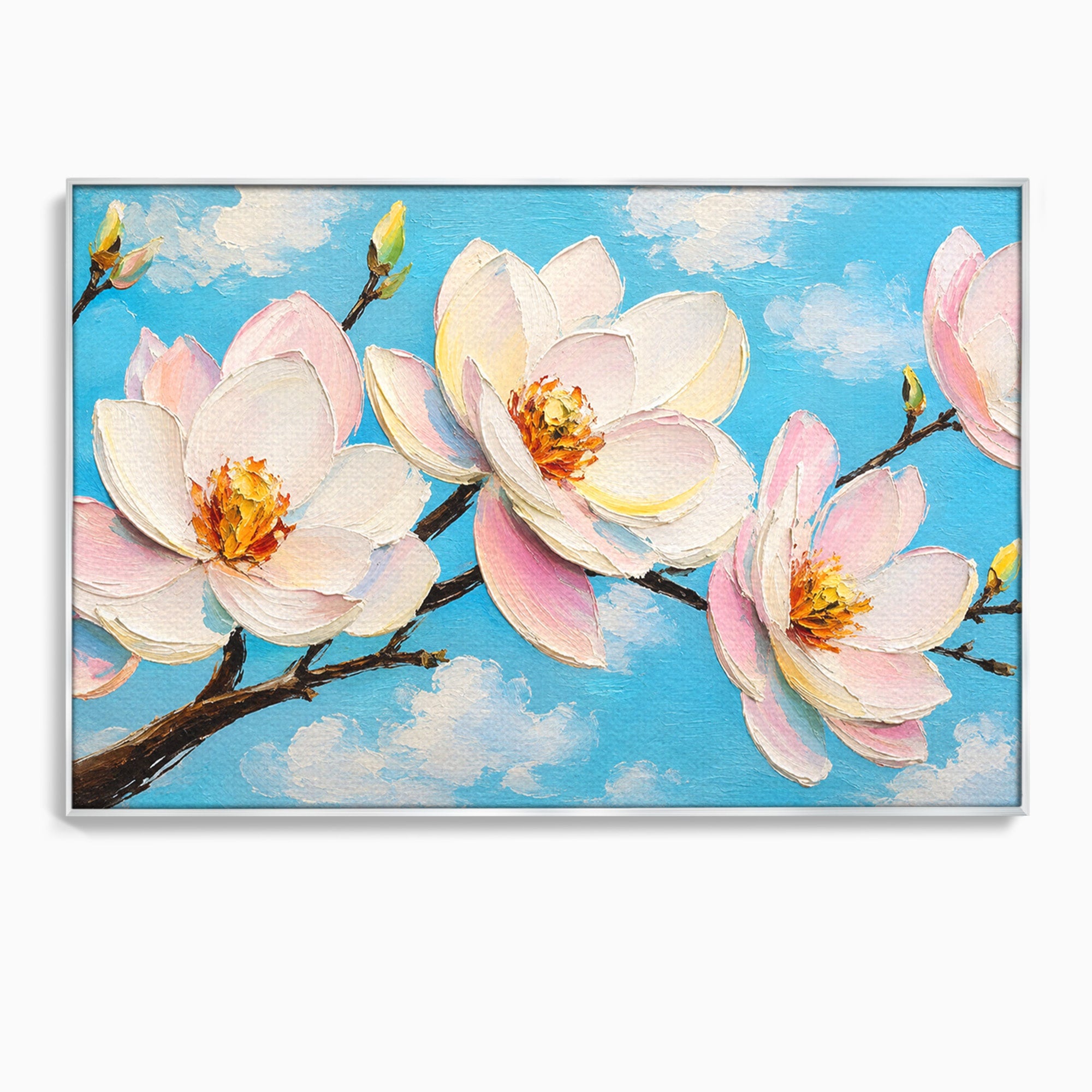 Tablou Canvas Premium LuxCanva® A1839, Magnolii In Floare, Magnolii, Flori, Primavara, Natura, Living, Dormitor, Culori Vibrante