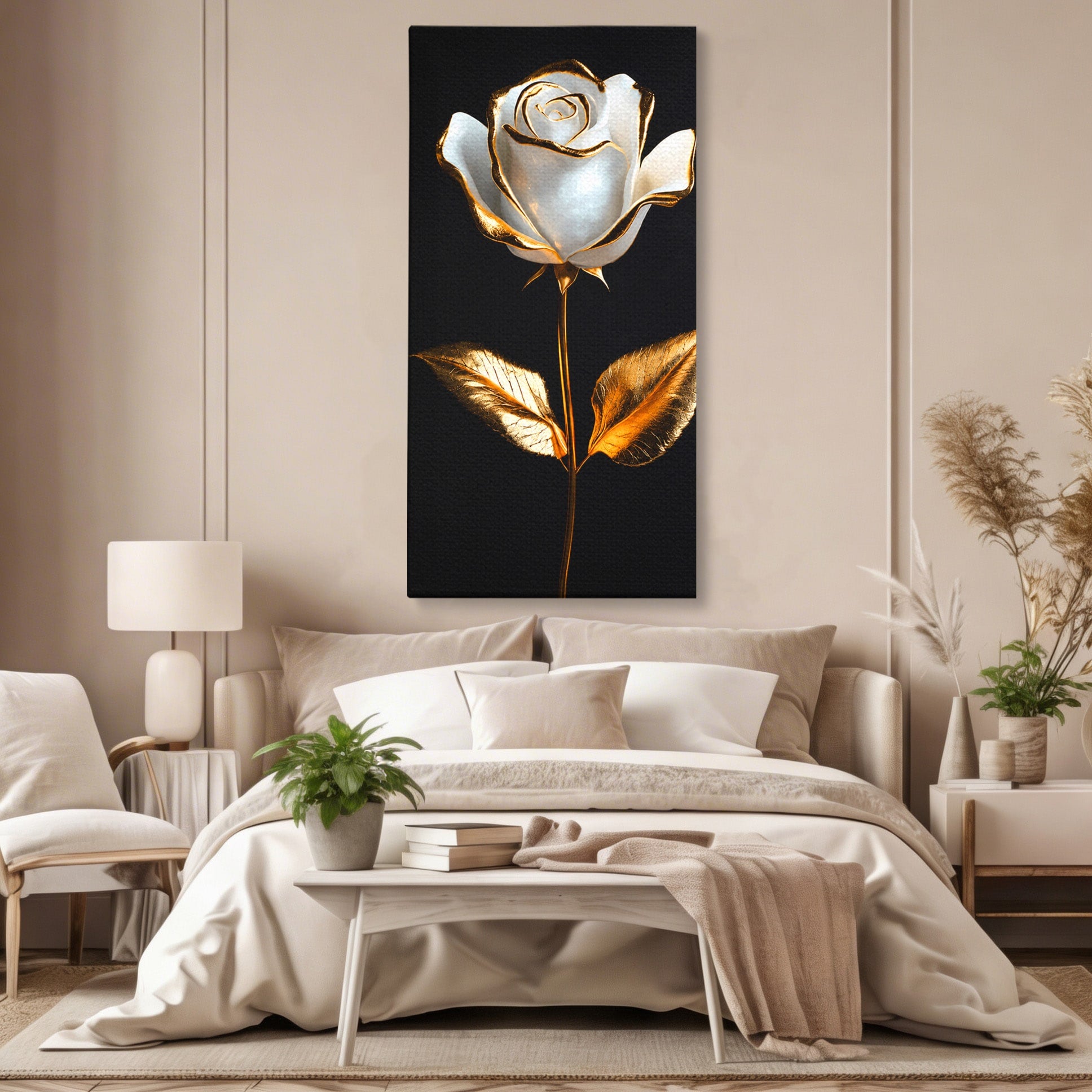Tablou Canvas Premium LuxCanva® A1840, Trandafir Imperial, Trandafir, Floare, Eleganta, Lux, Dormitor, Culori Vibrante