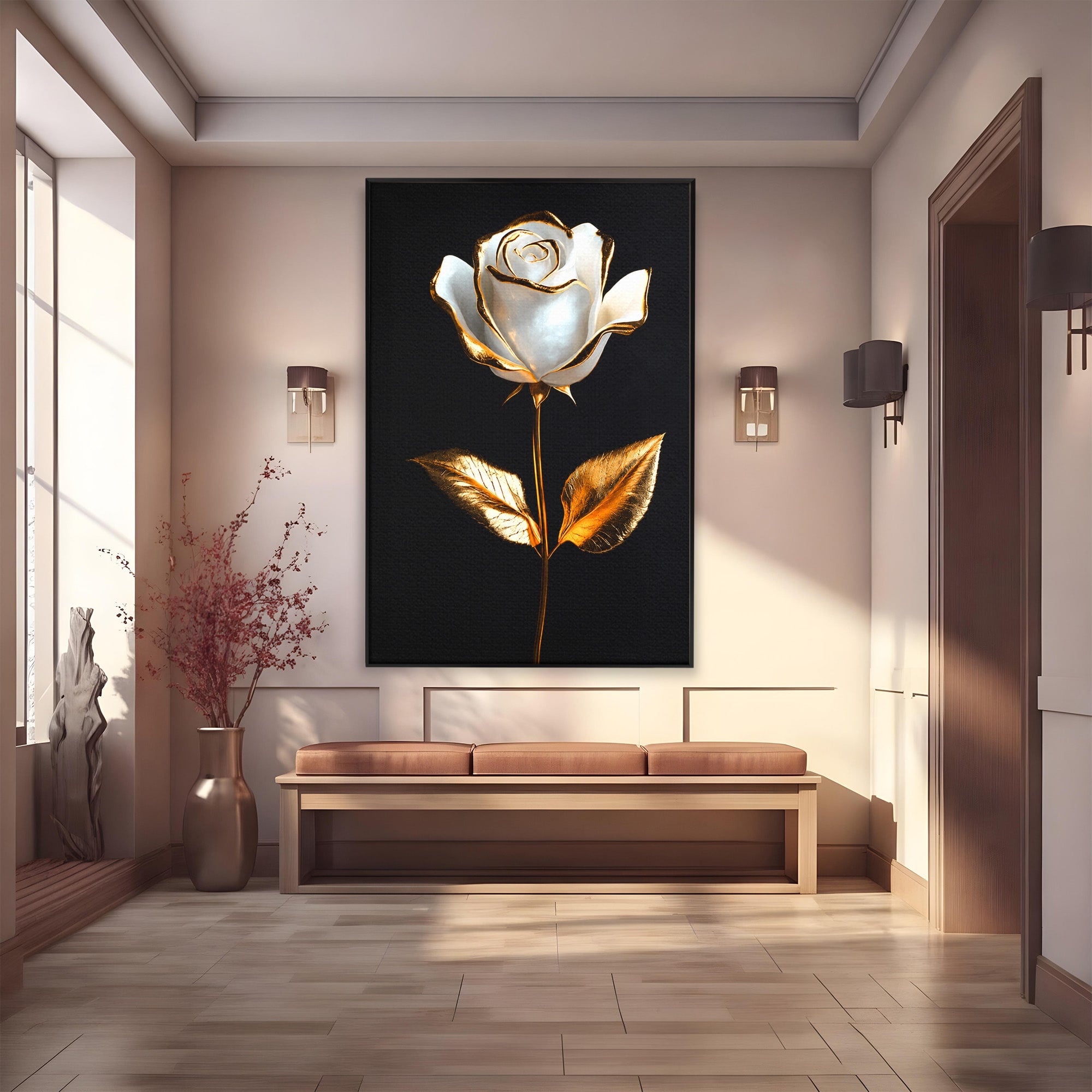 Tablou Canvas Premium LuxCanva® A1840, Trandafir Imperial, Trandafir, Floare, Eleganta, Lux, Dormitor, Culori Vibrante