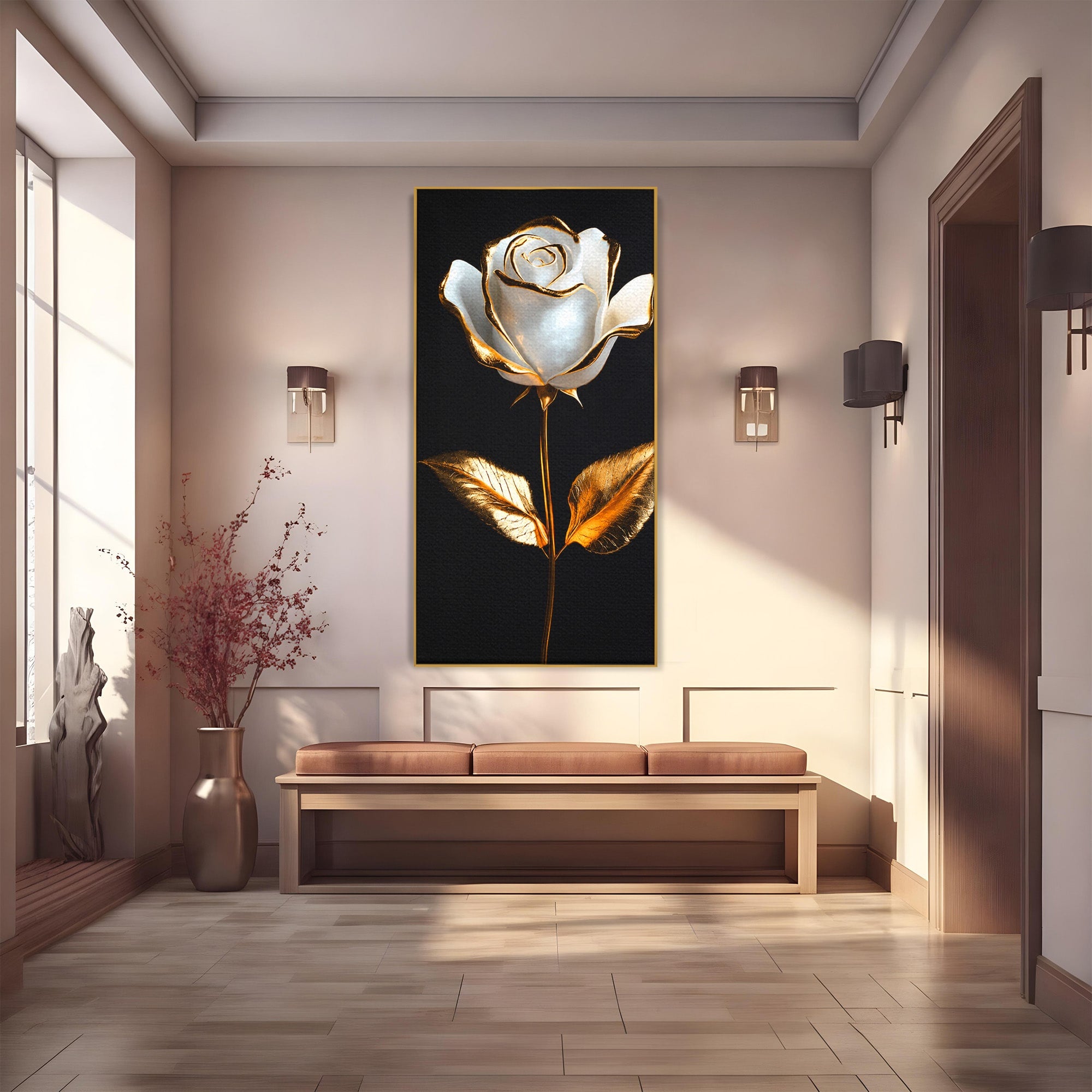 Tablou Canvas Premium LuxCanva® A1840, Trandafir Imperial, Trandafir, Floare, Eleganta, Lux, Dormitor, Culori Vibrante