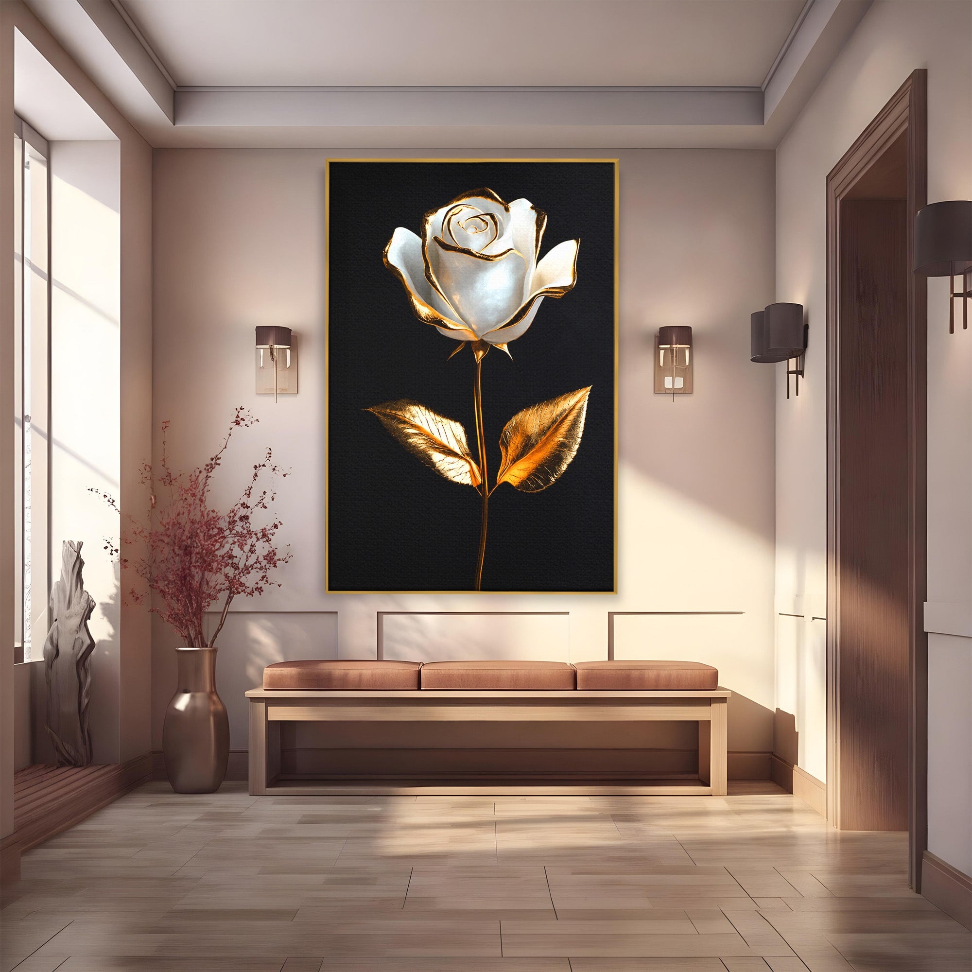 Tablou Canvas Premium LuxCanva® A1840, Trandafir Imperial, Trandafir, Floare, Eleganta, Lux, Dormitor, Culori Vibrante