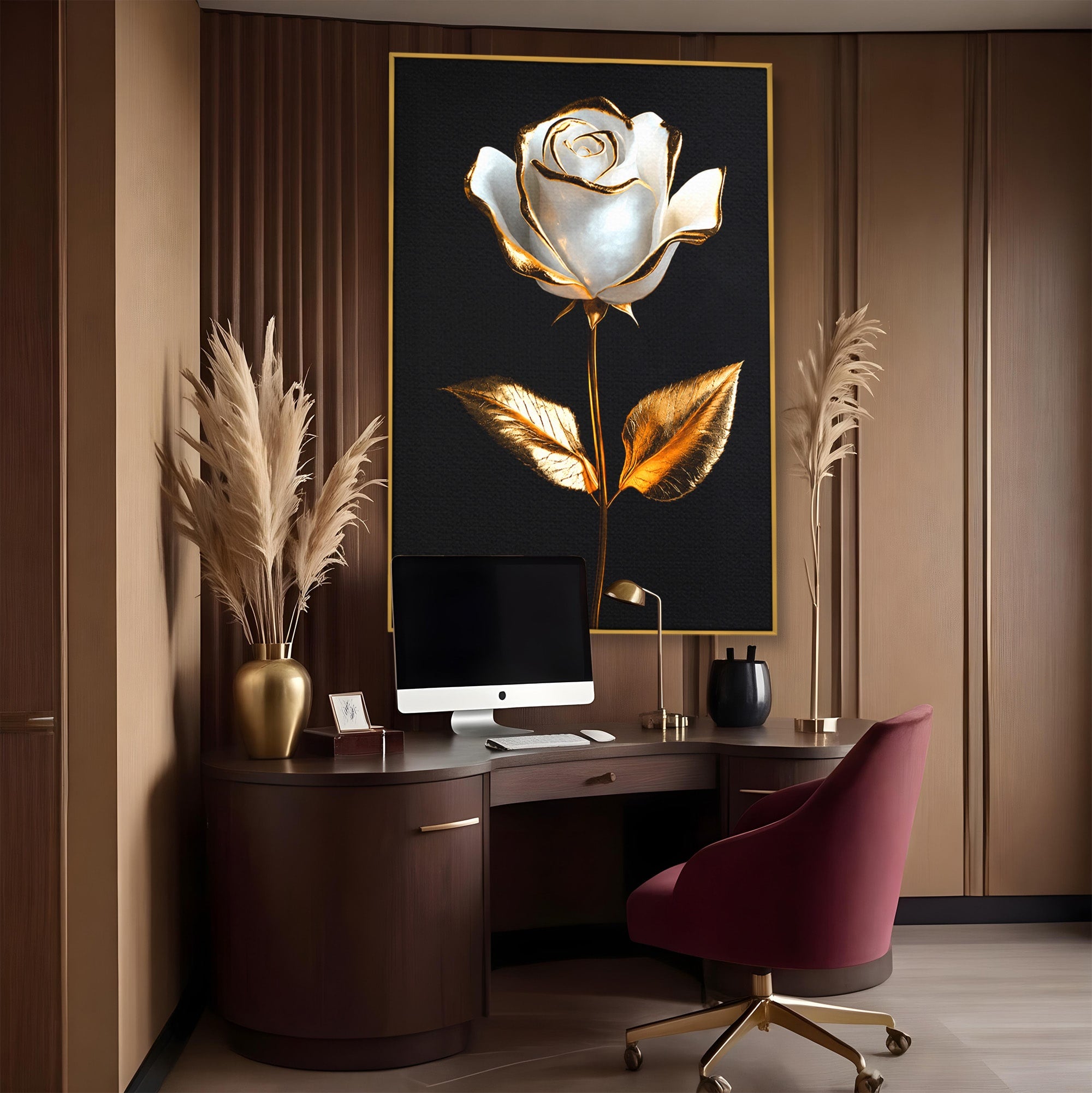 Tablou Canvas Premium LuxCanva® A1840, Trandafir Imperial, Trandafir, Floare, Eleganta, Lux, Dormitor, Culori Vibrante