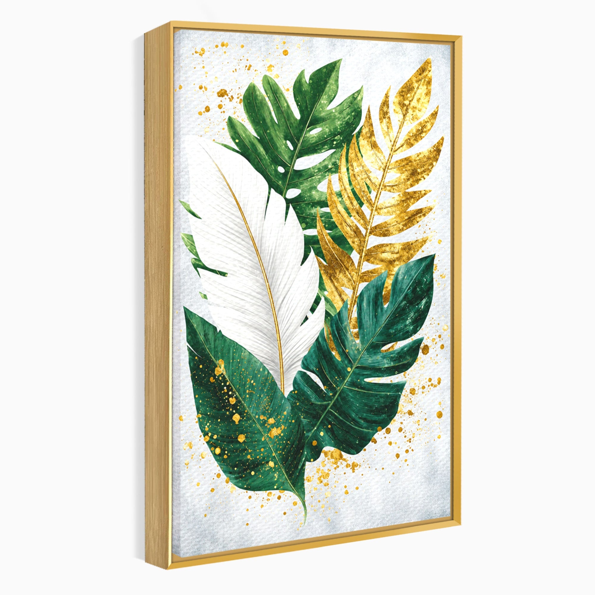 Tablou Canvas Premium LuxCanva® A1841, Frunze Tropicale, Frunze, Tropical, Natura, Living, Exotic, Culori Vibrante