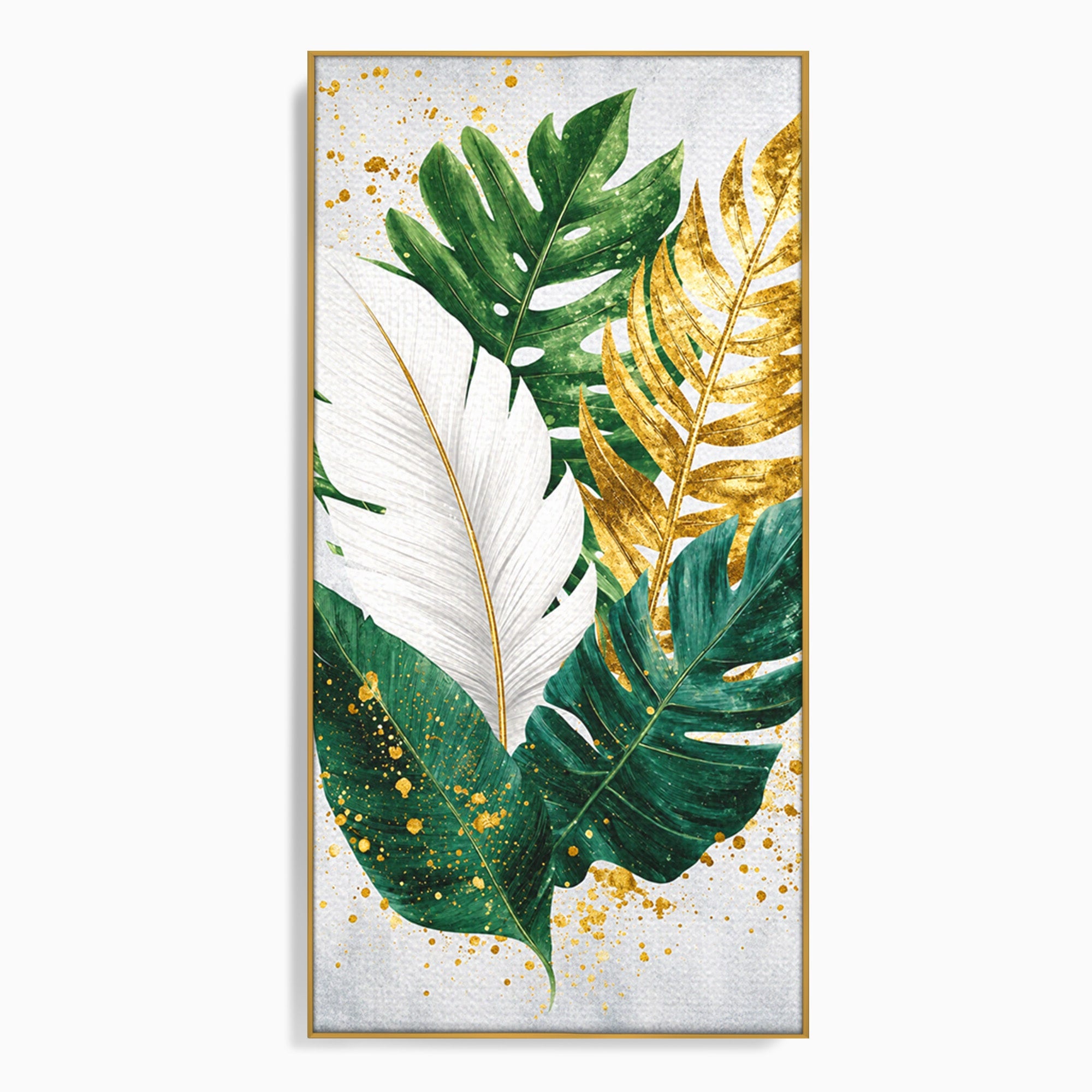 Tablou Canvas Premium LuxCanva® A1841, Frunze Tropicale, Frunze, Tropical, Natura, Living, Exotic, Culori Vibrante