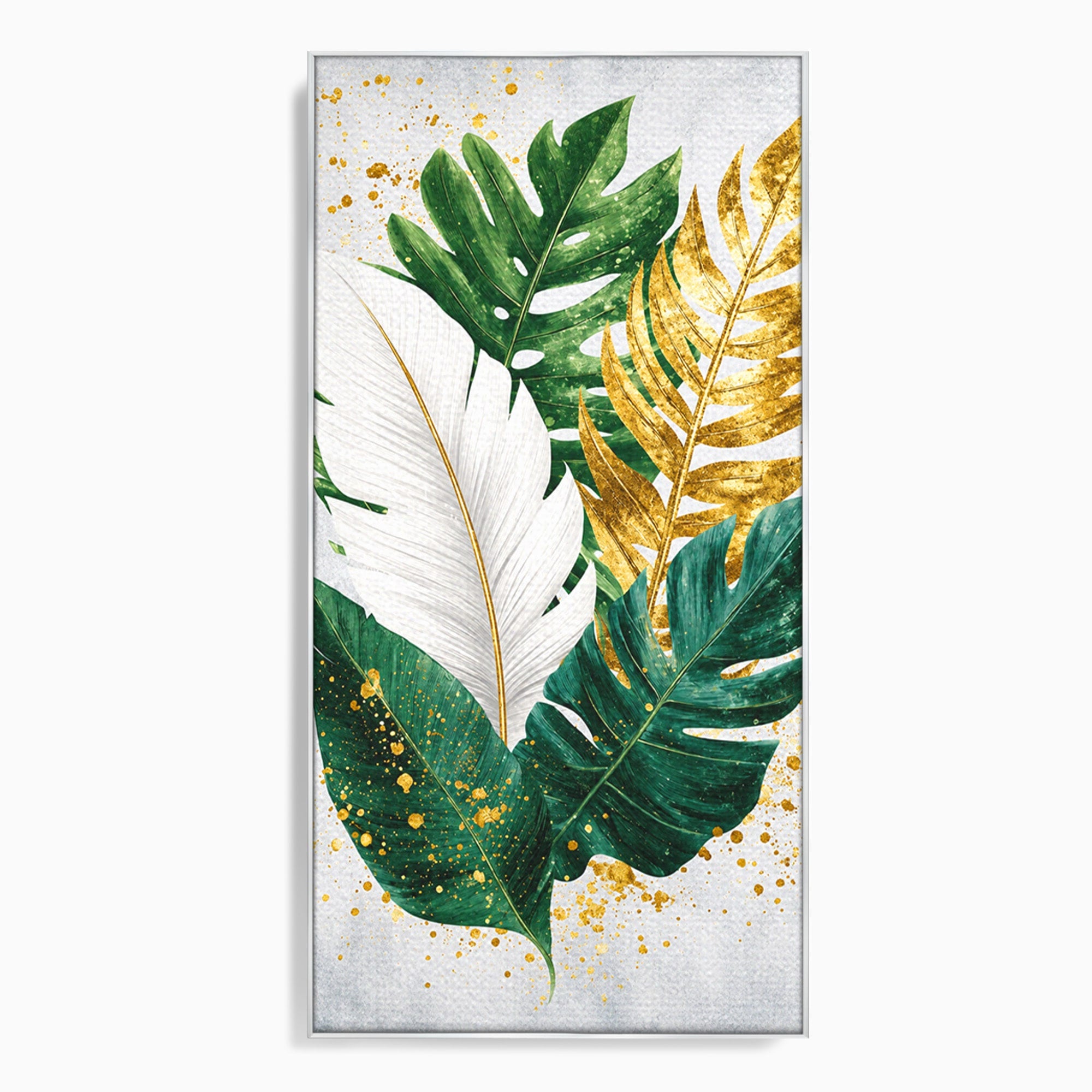 Tablou Canvas Premium LuxCanva® A1841, Frunze Tropicale, Frunze, Tropical, Natura, Living, Exotic, Culori Vibrante