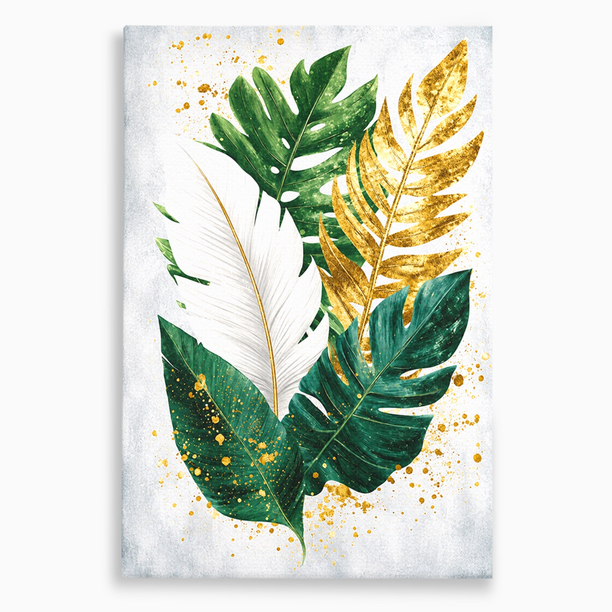Tablou Canvas Premium LuxCanva® A1841, Frunze Tropicale, Frunze, Tropical, Natura, Living, Exotic, Culori Vibrante