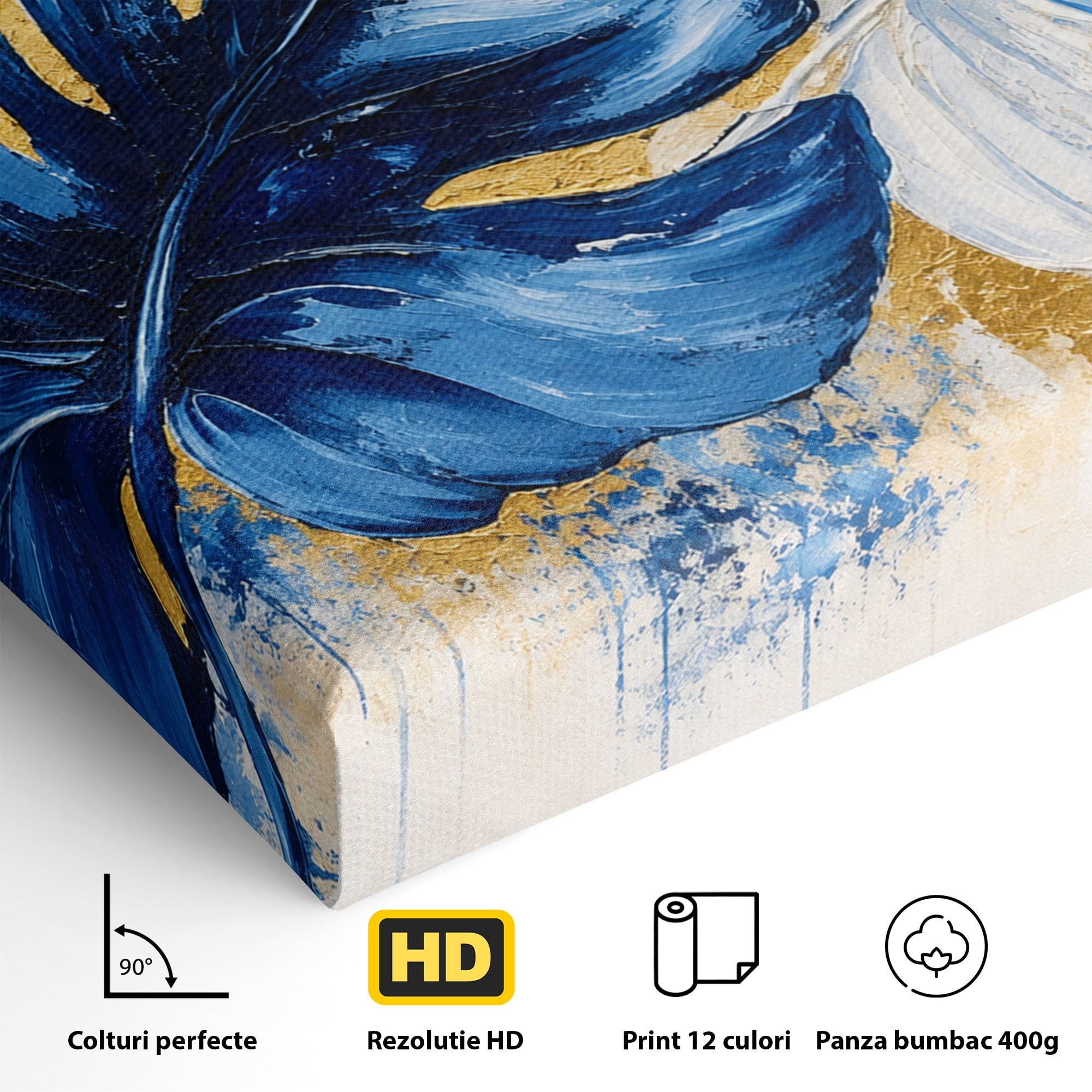 Tablou Canvas Premium LuxCanva® A1843, Armonie Tropicală, Frunze, Tropical, Abstract, Modern, Living, Dormitor, Culori Vibrante