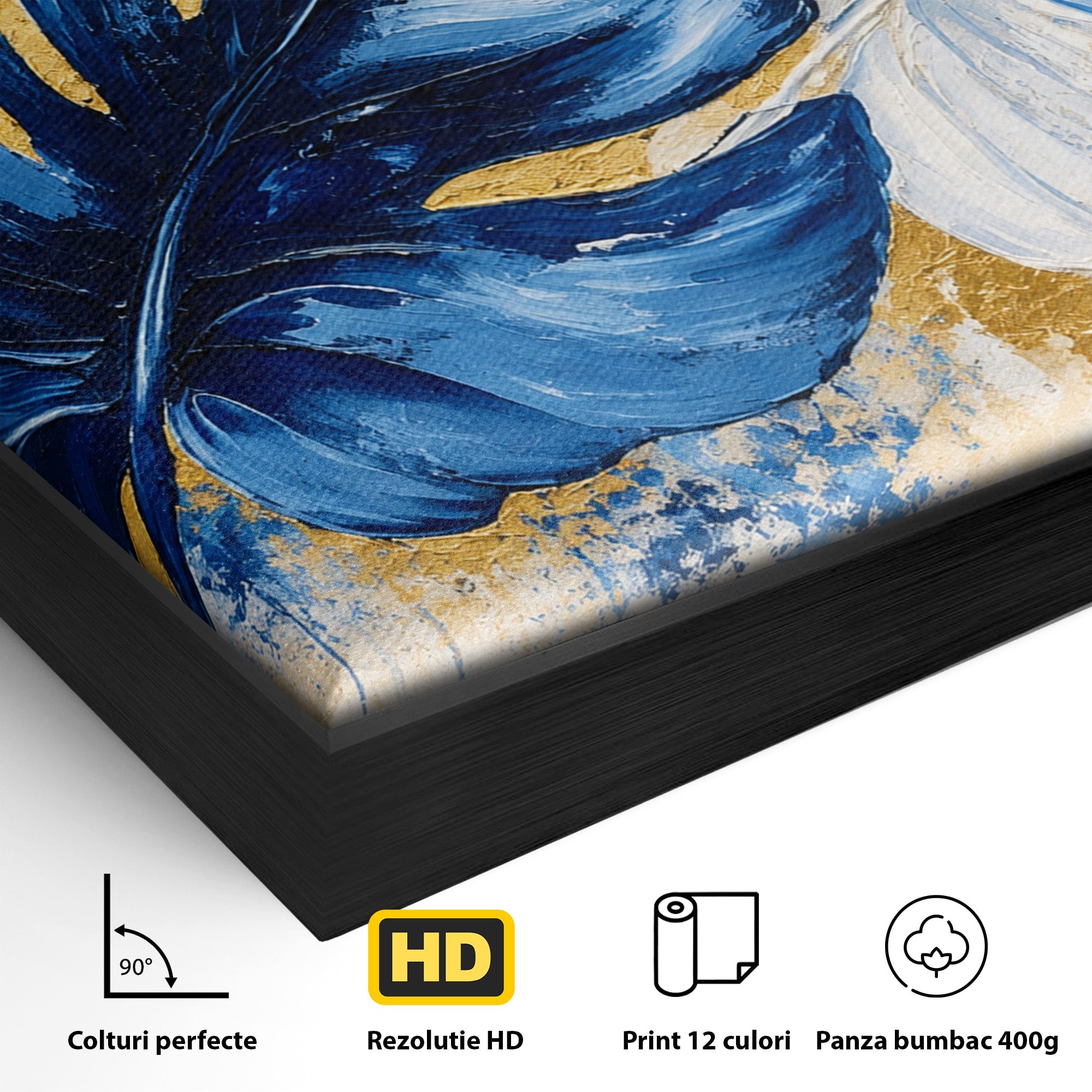 Tablou Canvas Premium LuxCanva® A1843, Armonie Tropicală, Frunze, Tropical, Abstract, Modern, Living, Dormitor, Culori Vibrante