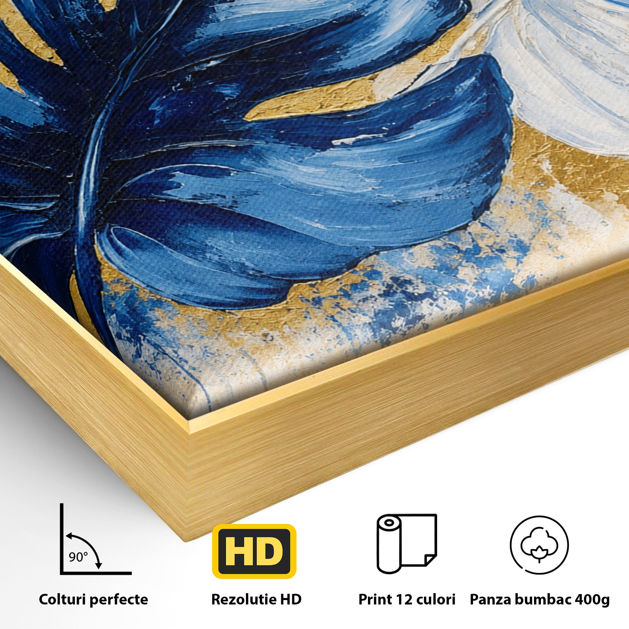 Tablou Canvas Premium LuxCanva® A1843, Armonie Tropicală, Frunze, Tropical, Abstract, Modern, Living, Dormitor, Culori Vibrante