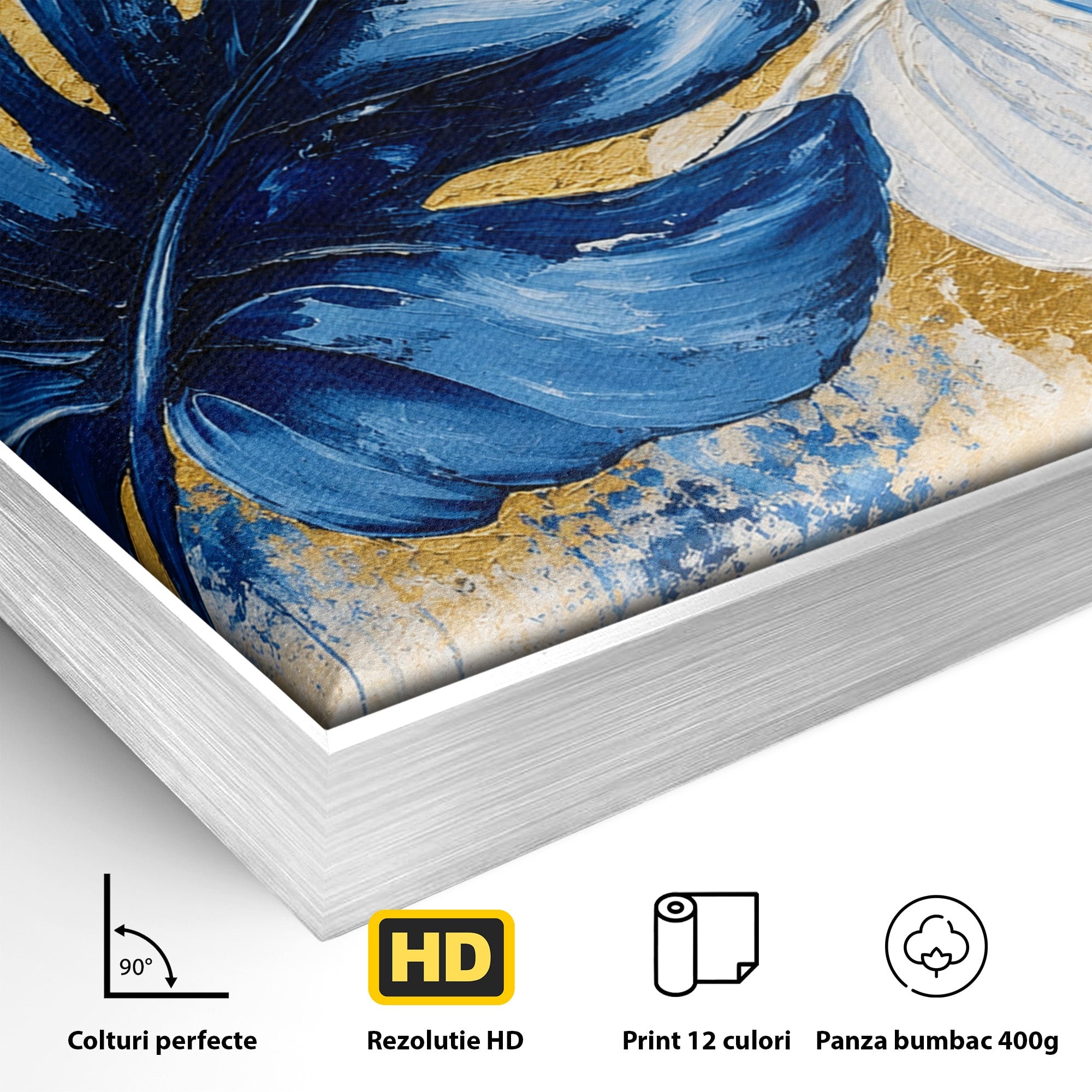 Tablou Canvas Premium LuxCanva® A1843, Armonie Tropicală, Frunze, Tropical, Abstract, Modern, Living, Dormitor, Culori Vibrante