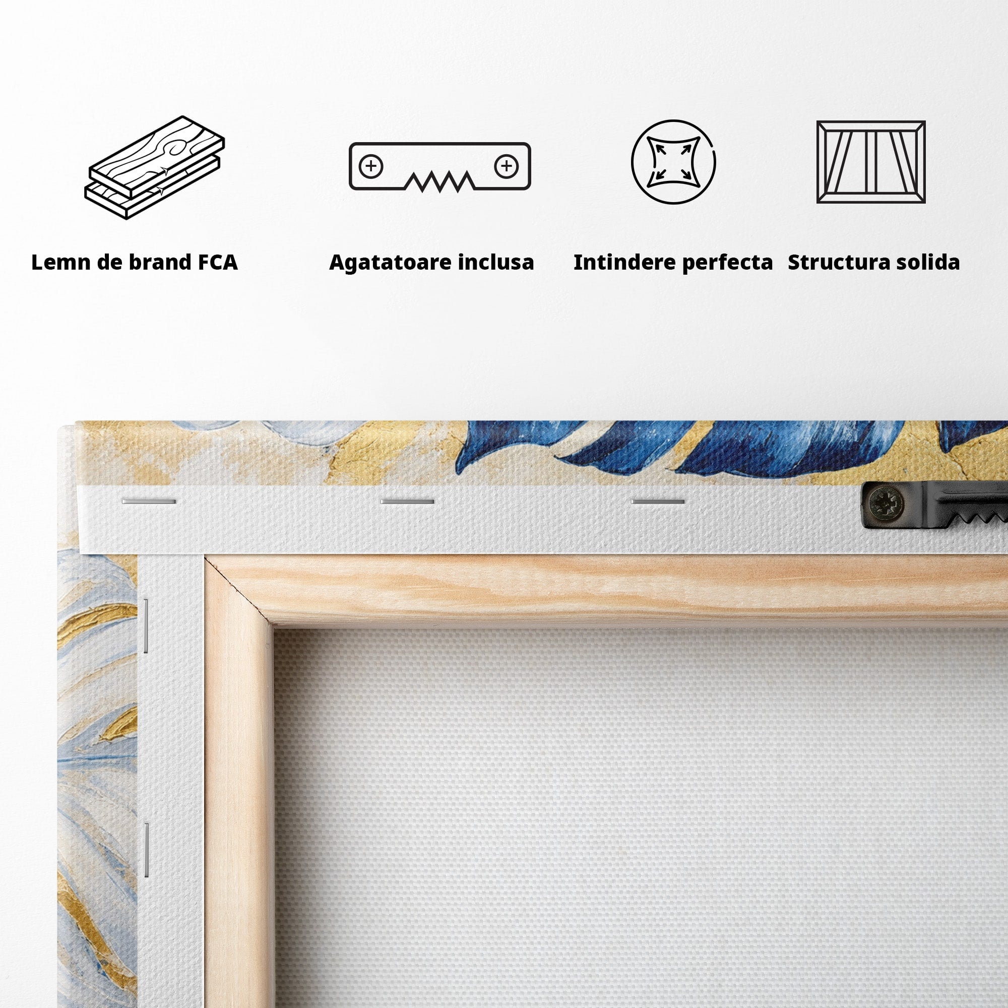Tablou Canvas Premium LuxCanva® A1843, Armonie Tropicală, Frunze, Tropical, Abstract, Modern, Living, Dormitor, Culori Vibrante