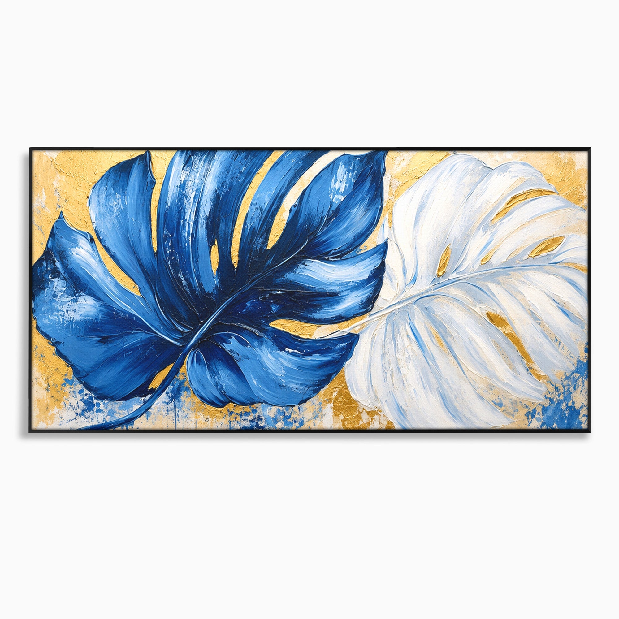 Tablou Canvas Premium LuxCanva® A1843, Armonie Tropicală, Frunze, Tropical, Abstract, Modern, Living, Dormitor, Culori Vibrante