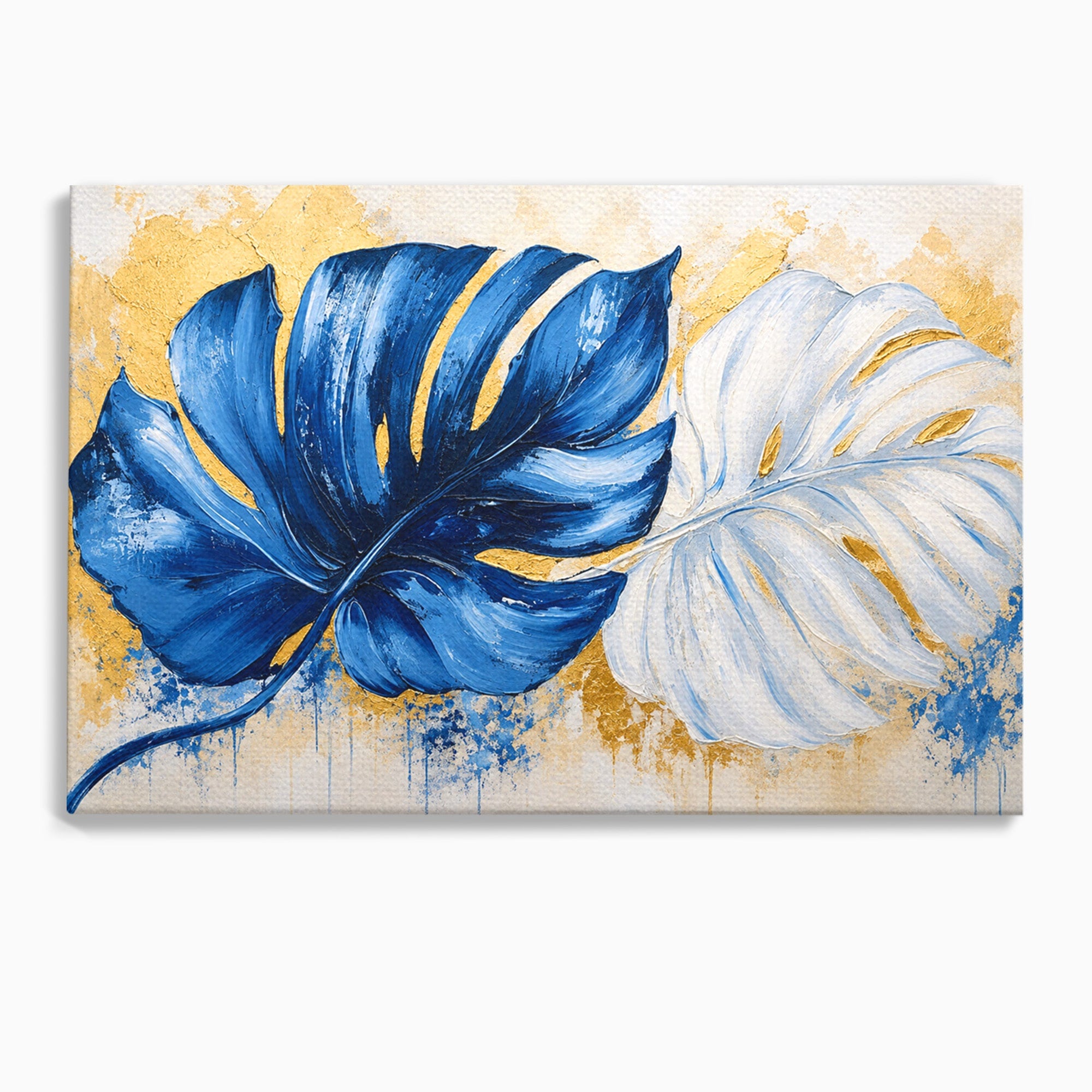 Tablou Canvas Premium LuxCanva® A1843, Armonie Tropicală, Frunze, Tropical, Abstract, Modern, Living, Dormitor, Culori Vibrante